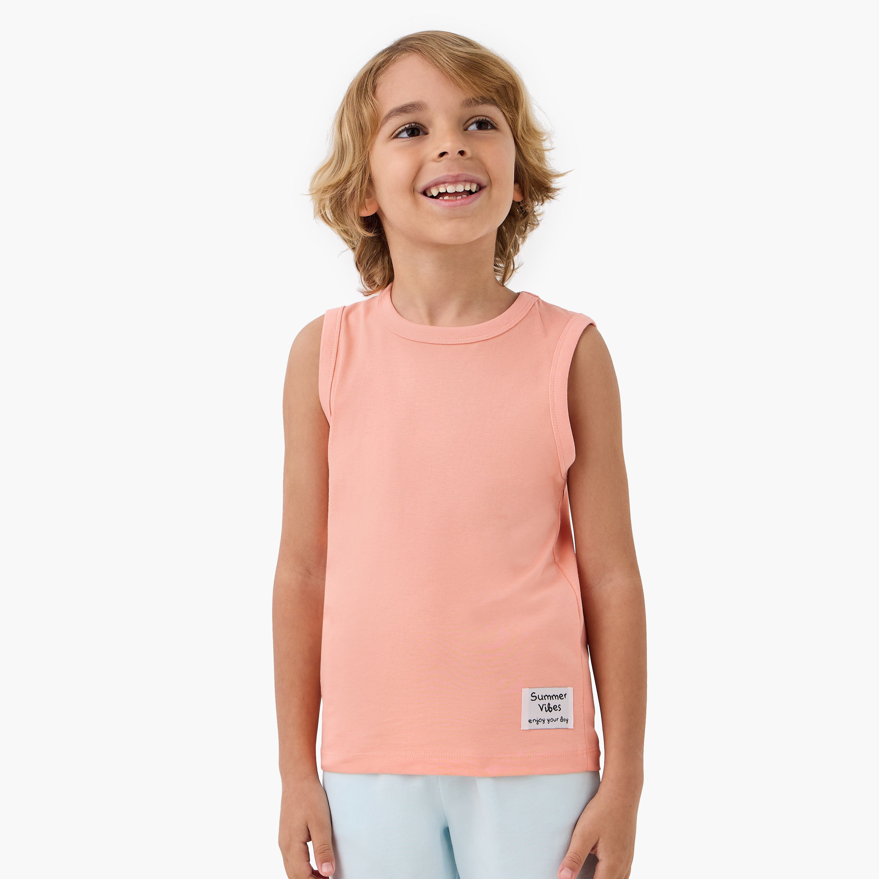 Juniors Printed Sleeveless T-shirt - Set of 2