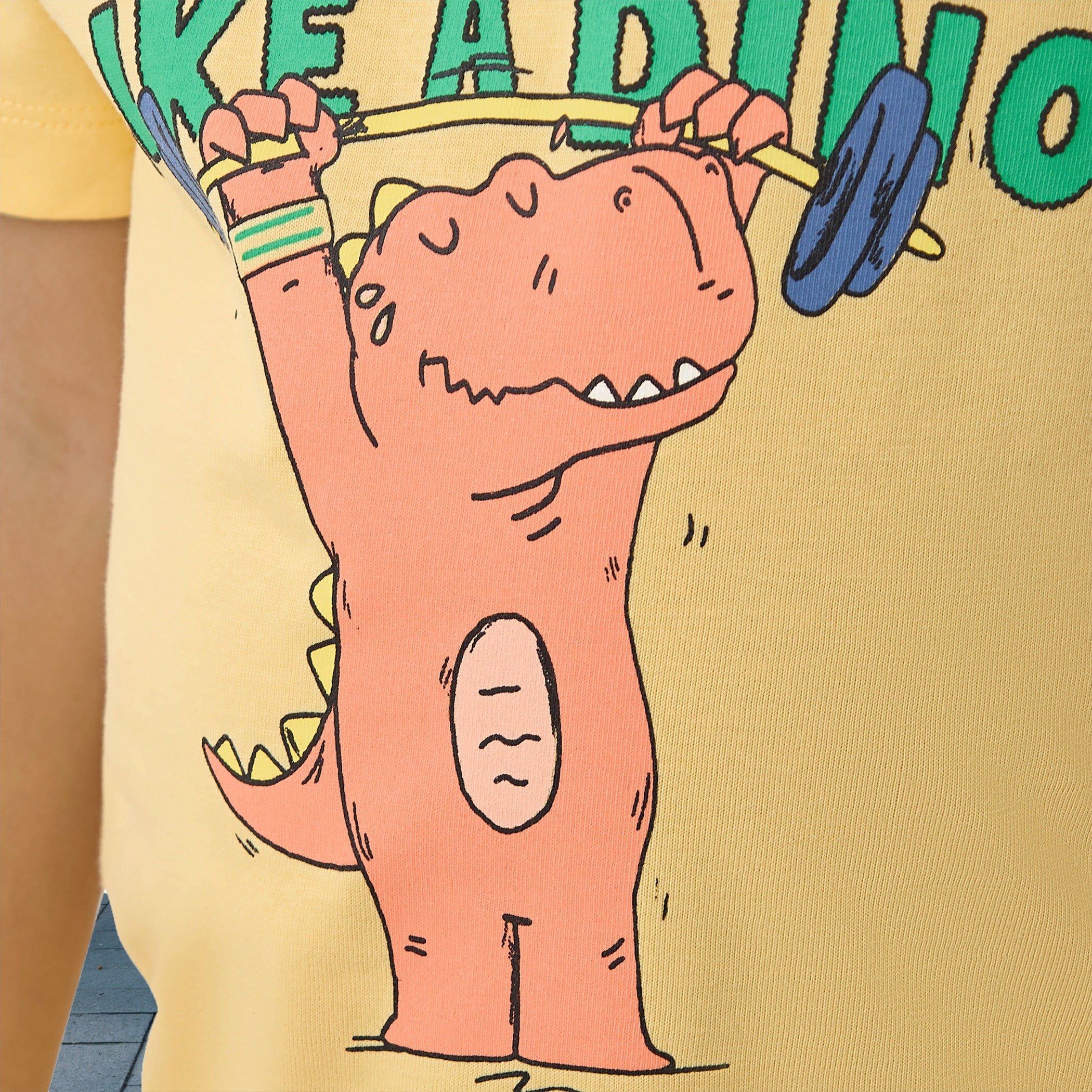 Juniors Dino Print Crew Neck T-shirt with Short Sleeves