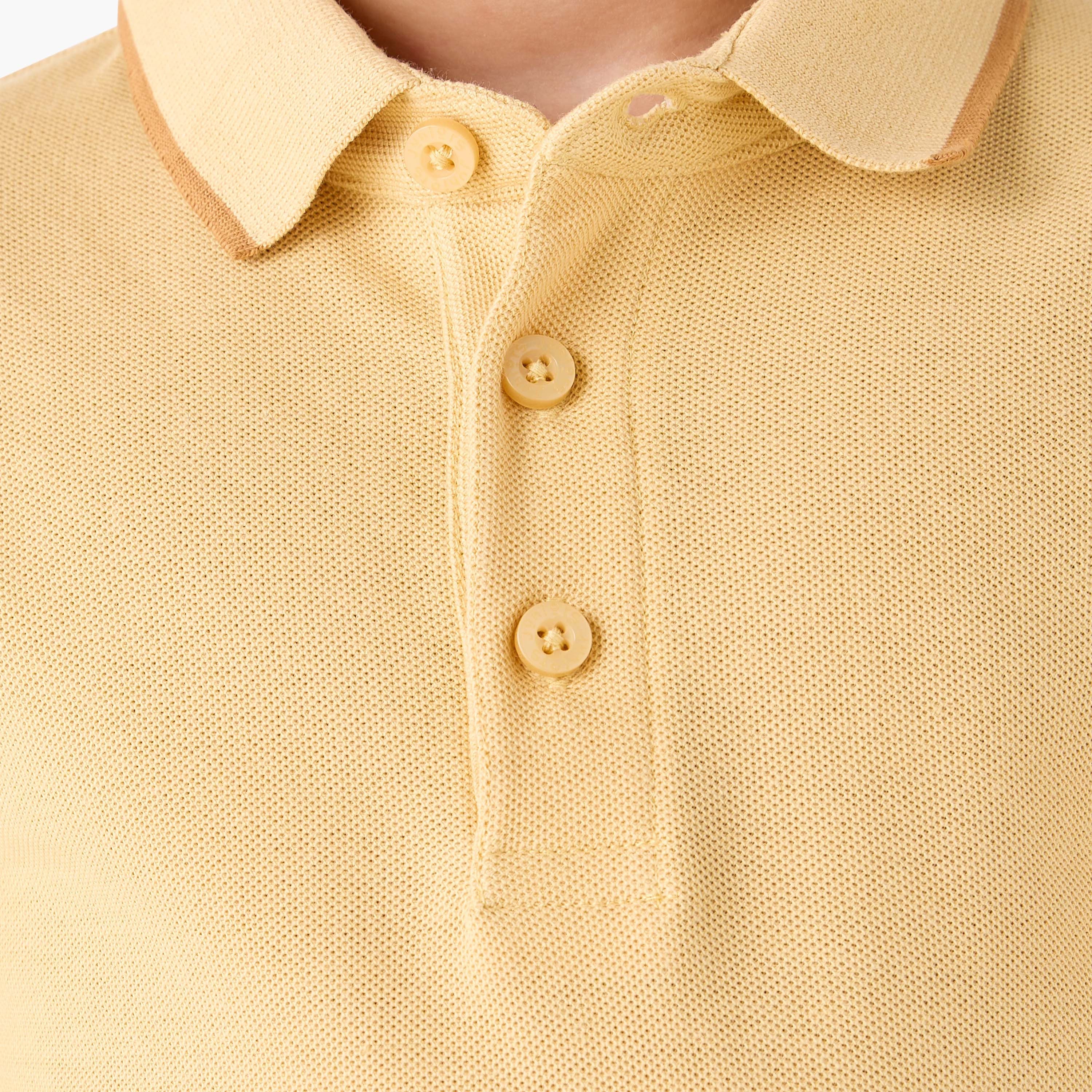 Juniors Collared Long Sleeves Polo T-shirt with Textured Design