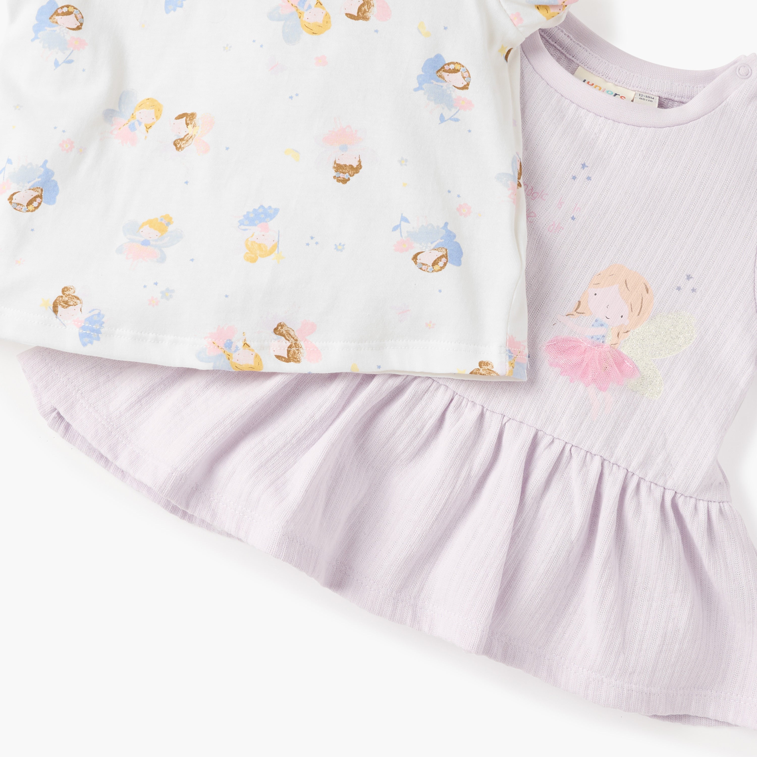Juniors Fairy Print Top with Short Sleeves - Set of 2