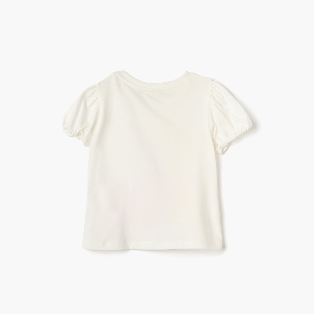 Juniors Graphic Print T-shirt with Puff Sleeves
