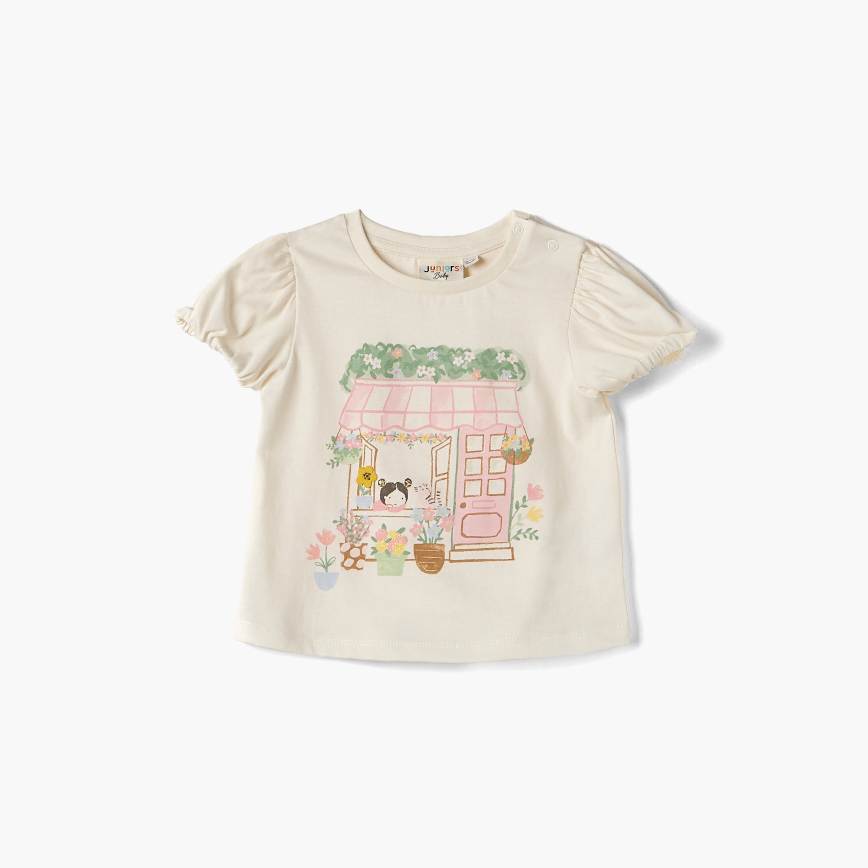Juniors Printed T-shirt with Short Sleeves - Blue / 12-18 mths