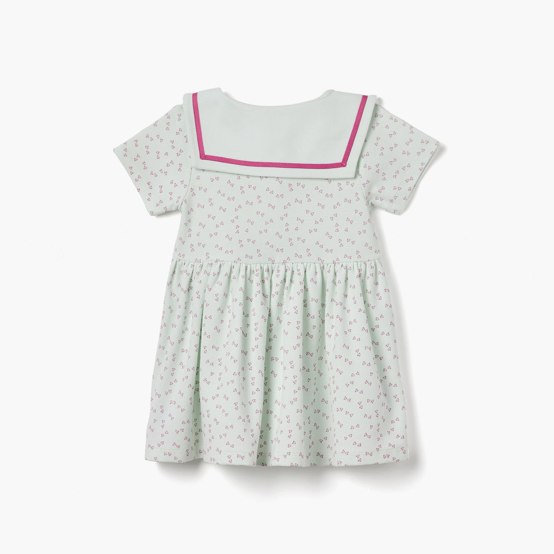 Juniors Heart Print Polo Dress with Short Sleeves