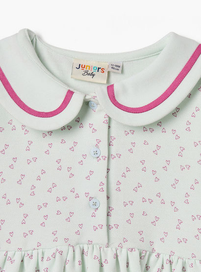 Juniors Heart Print Polo Dress with Short Sleeves-baby-girls-clothing-dressesandjumpsuits-image-3