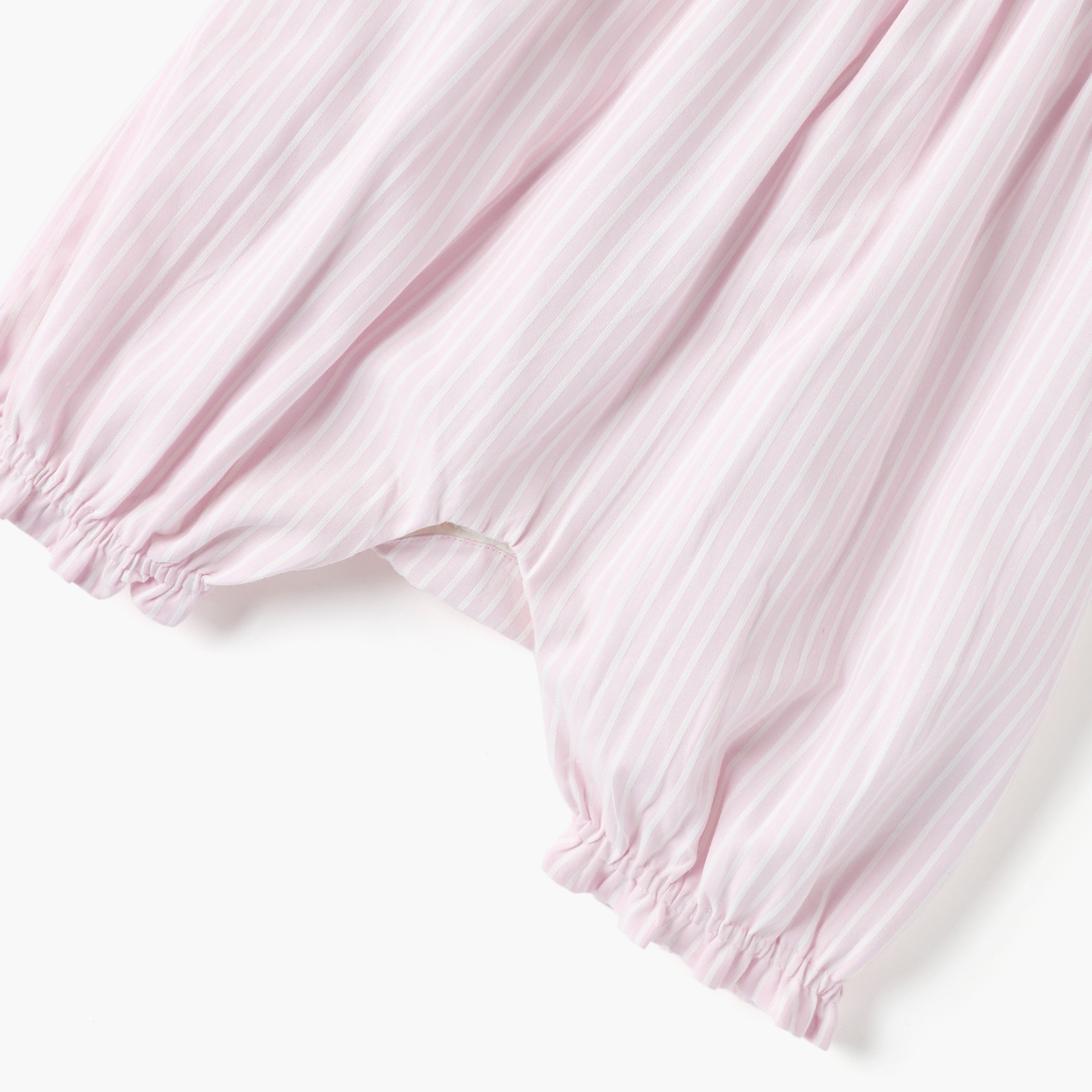 Juniors Striped Romper with Ruffle Sleeves