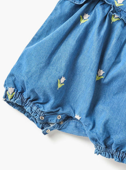 Juniors Embroidered Dungaree and T-shirt Set-baby-girls-clothing-setsandcoords-image-5