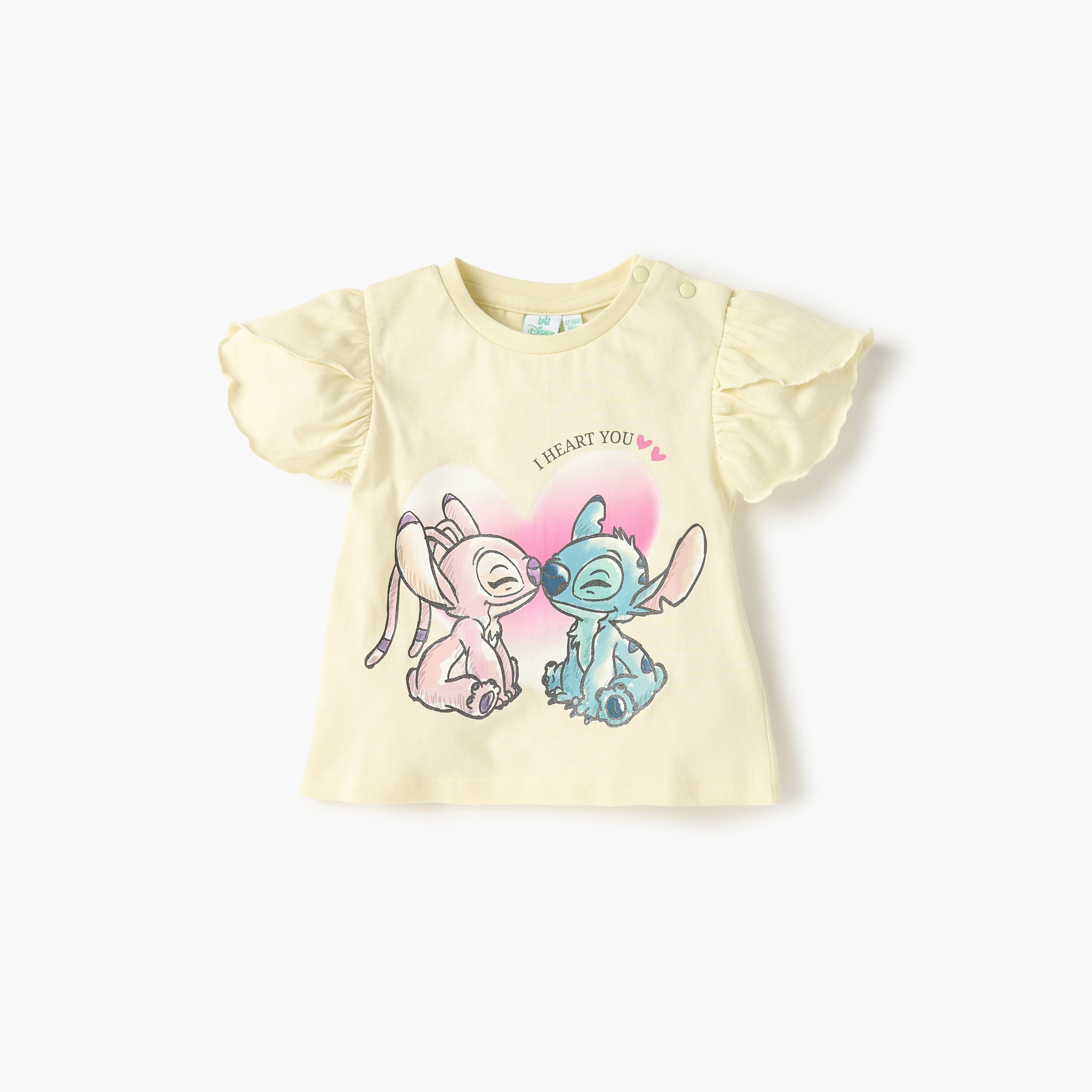 Disney Stitch and Angel Print T-shirt and Shorts Set