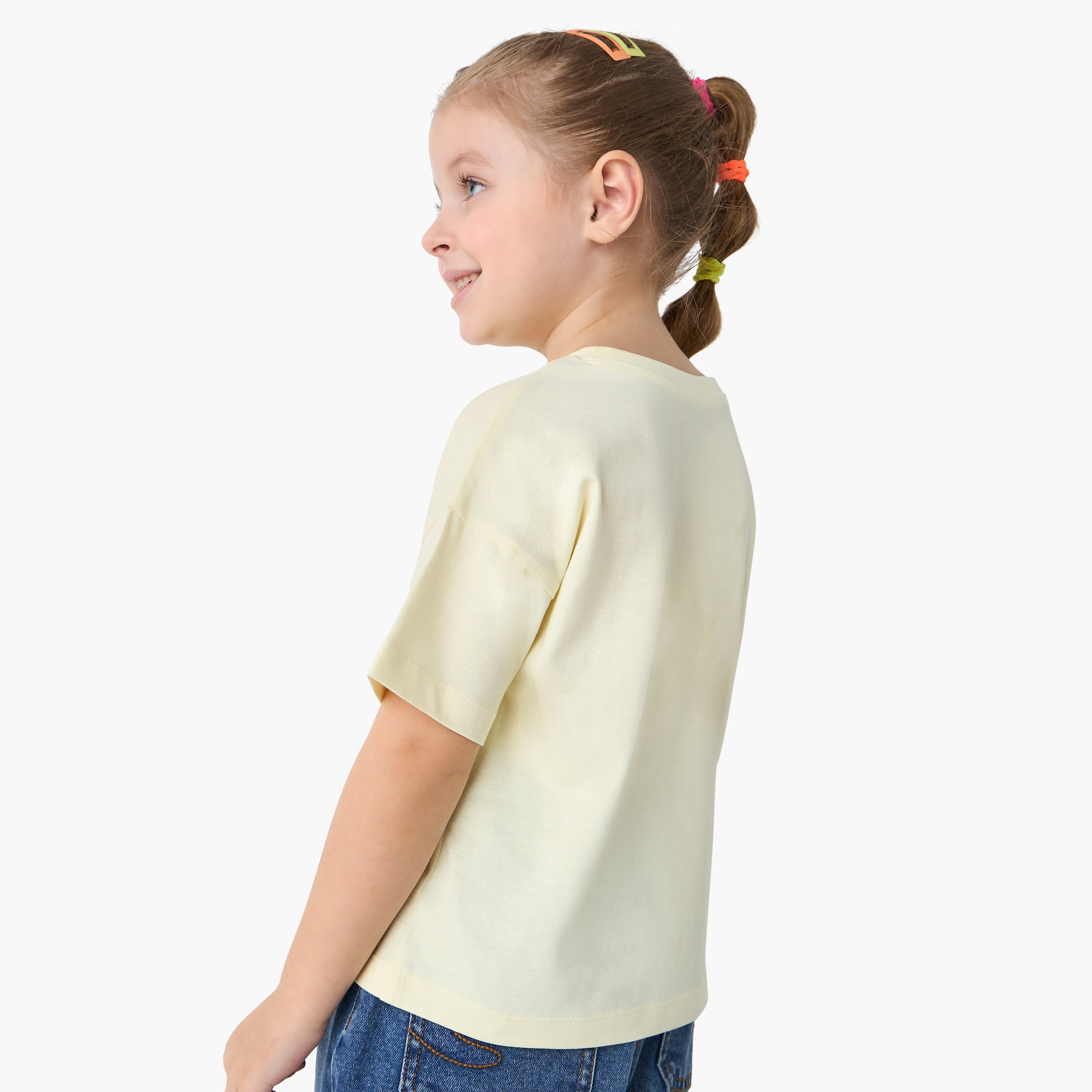 Juniors Embellished Crew Neck T-shirt with Short Sleeves