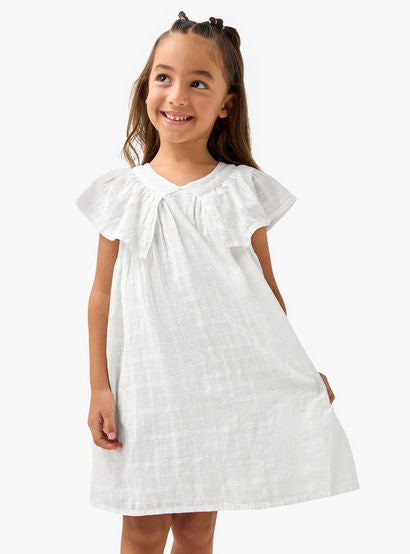 Juniors Checked Sleeveless Dress with Ruffle Detail-girls-clothing-dressesandjumpsuits-image-1