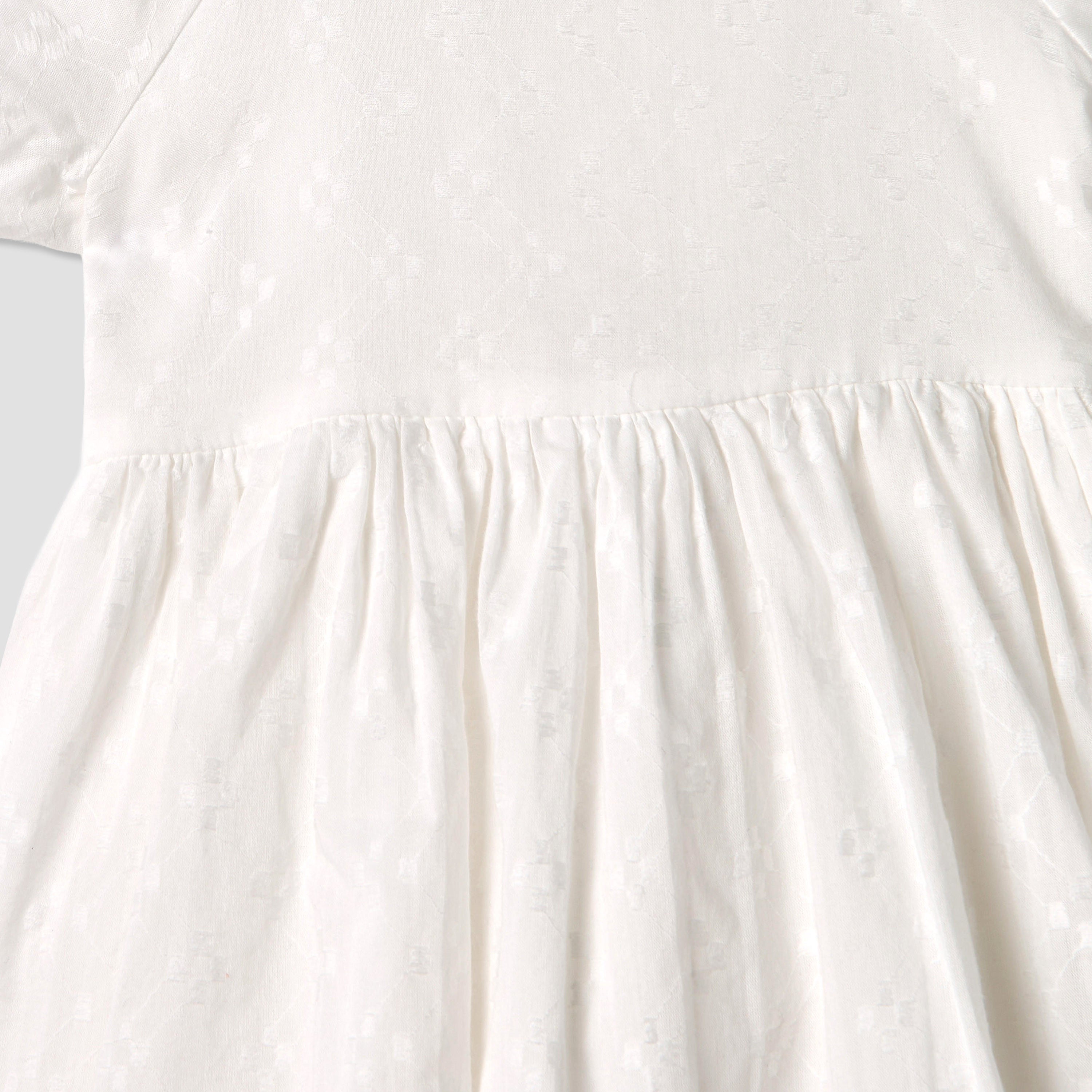 Juniors Textured A-line Round Neck Dress with Short Sleeves and Cutout Detail