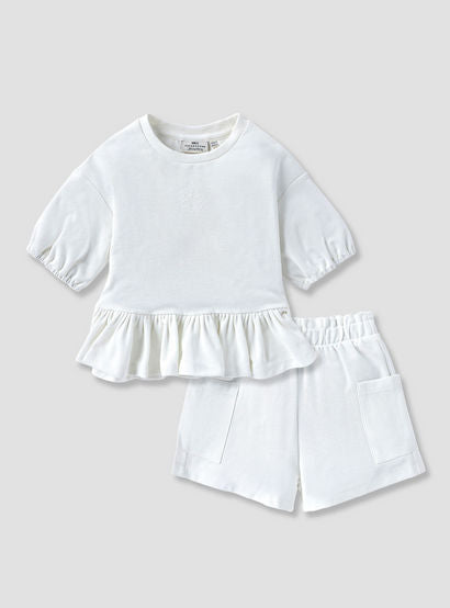 Juniors Textured Peplum Top and Shorts Set-baby-girls-clothing-setsandcoords-image-1