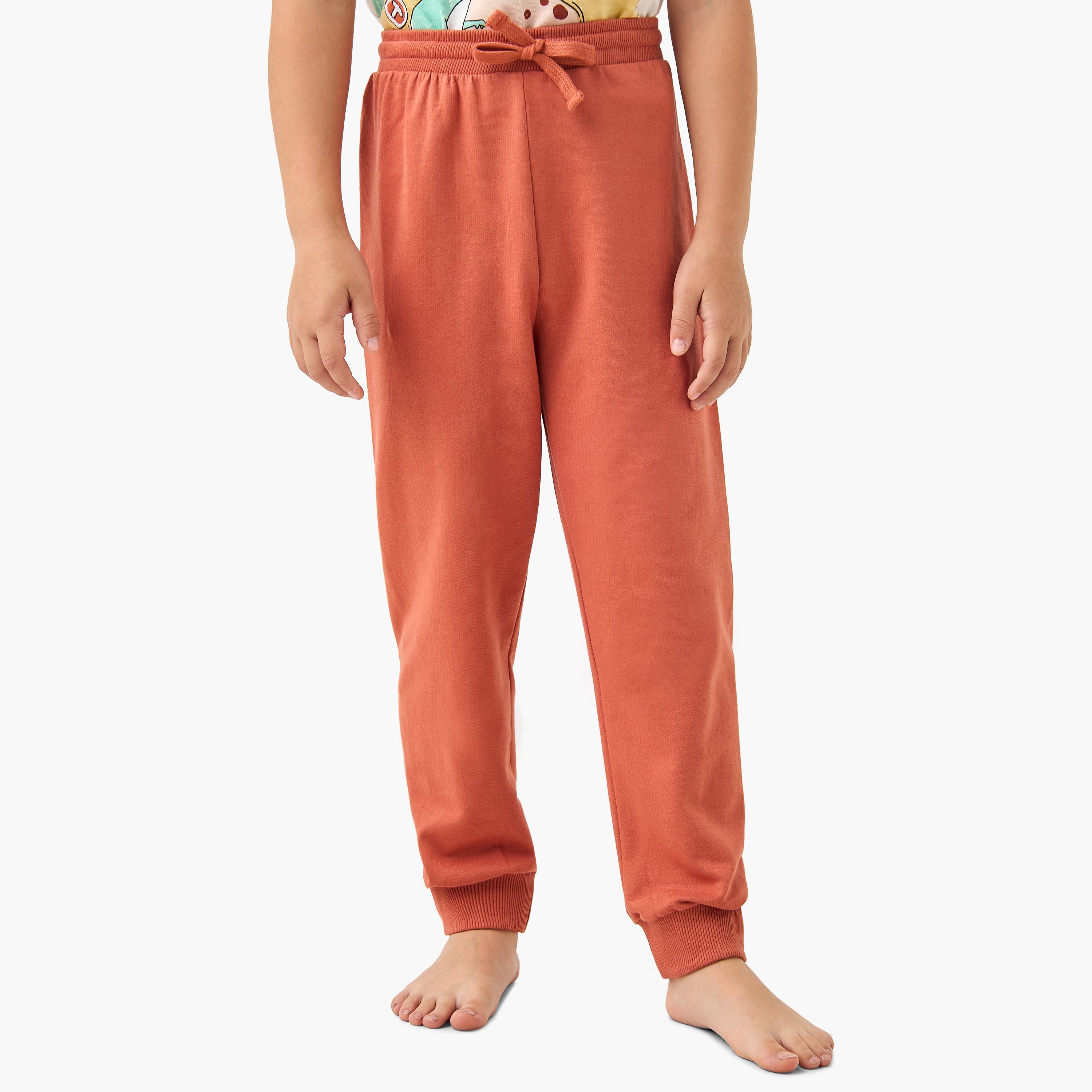 Juniors Graphic Print T-shirt and Solid Pyajama Set