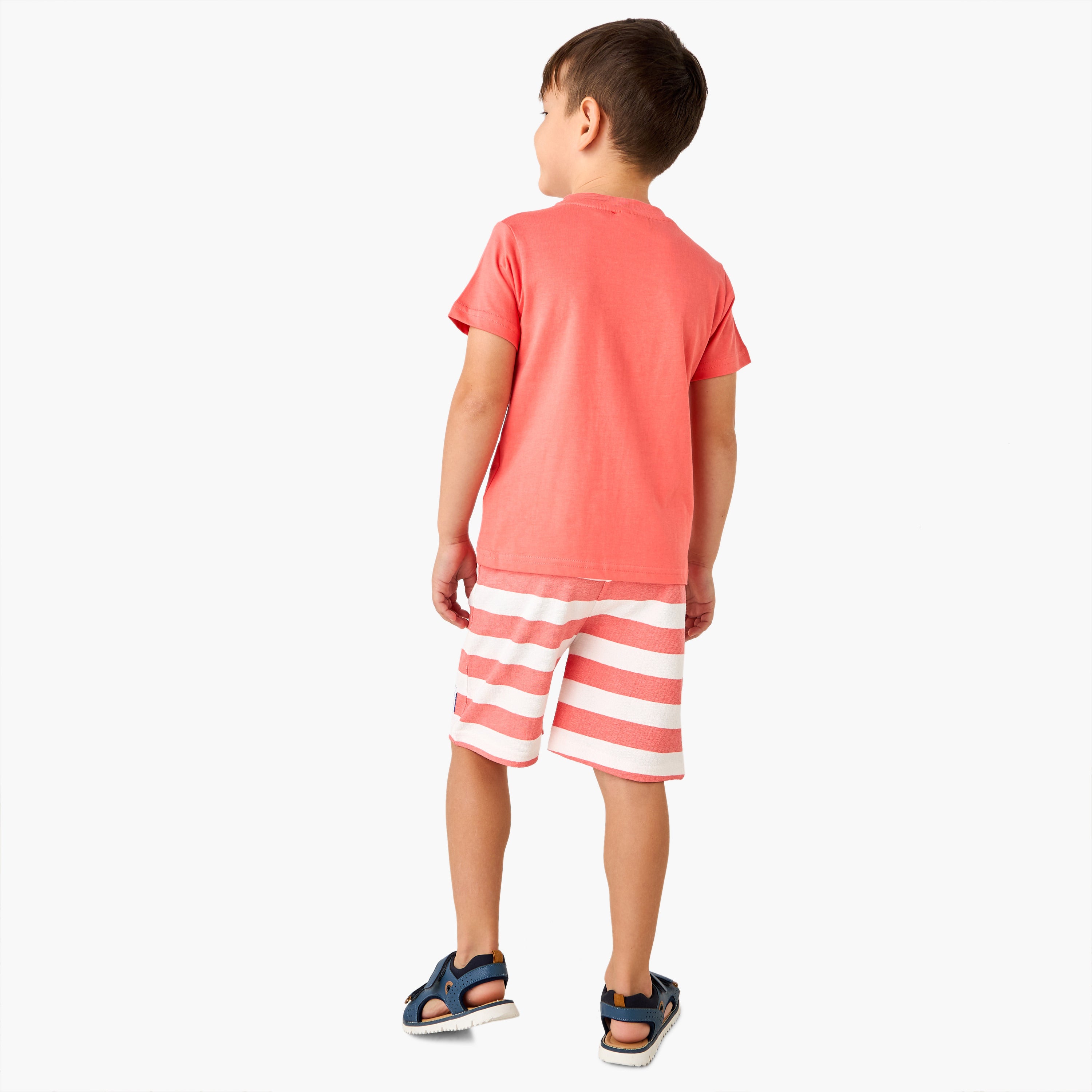 Juniors Lobster Print T-shirt and Striped Shorts Set