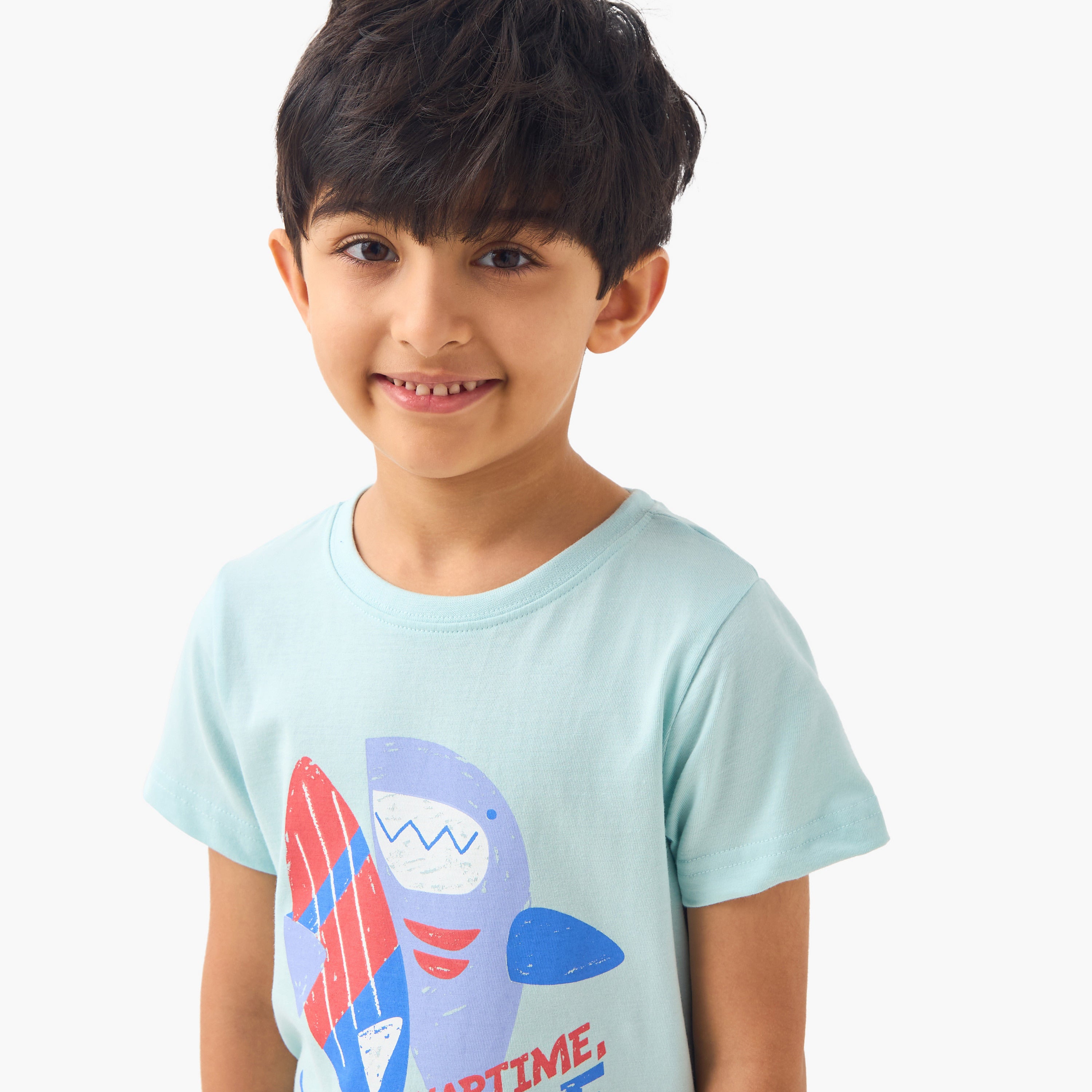 Pack of 2 Juniors Printed T-shirt and Shorts Set