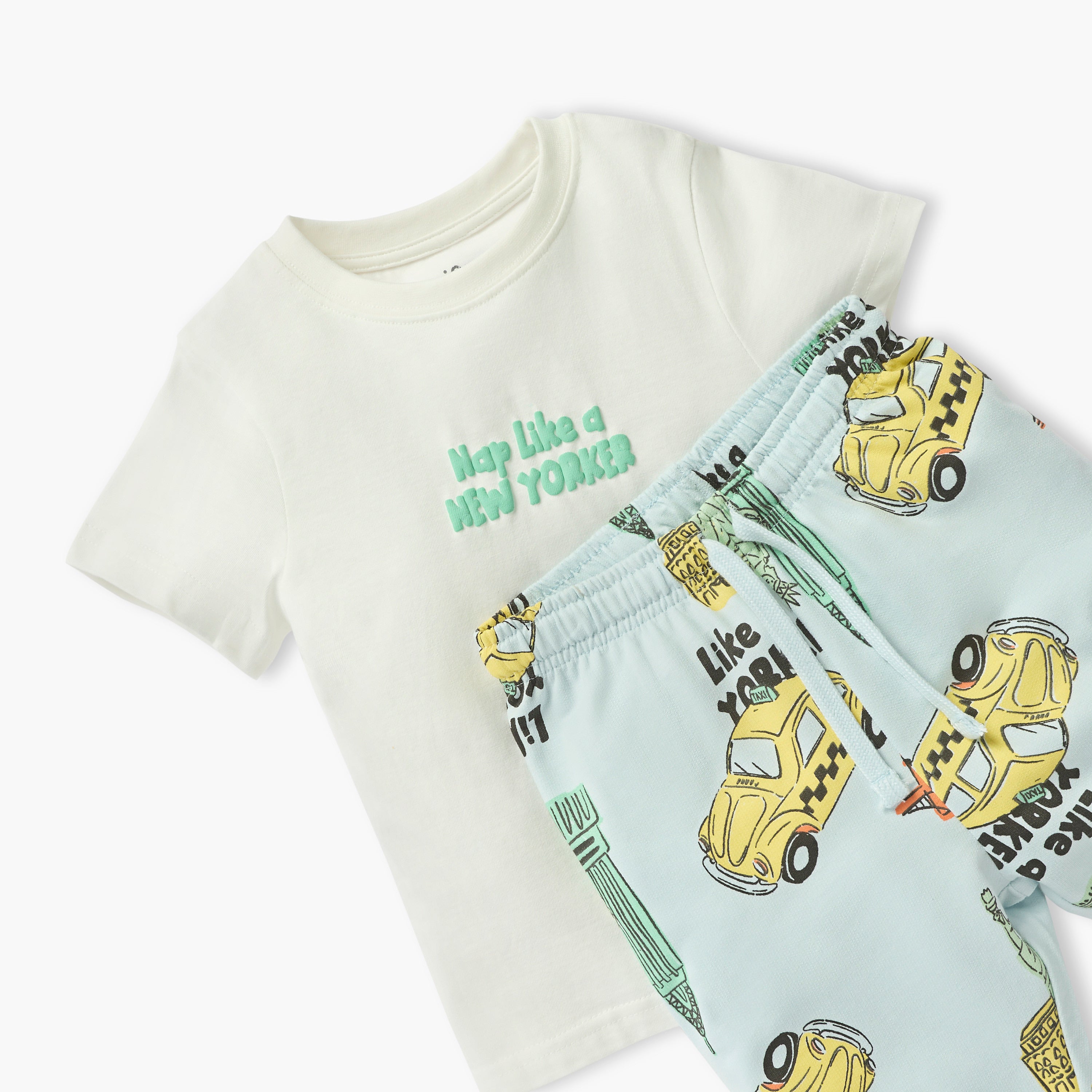 Juniors Printed T-shirt and Pyjama Set