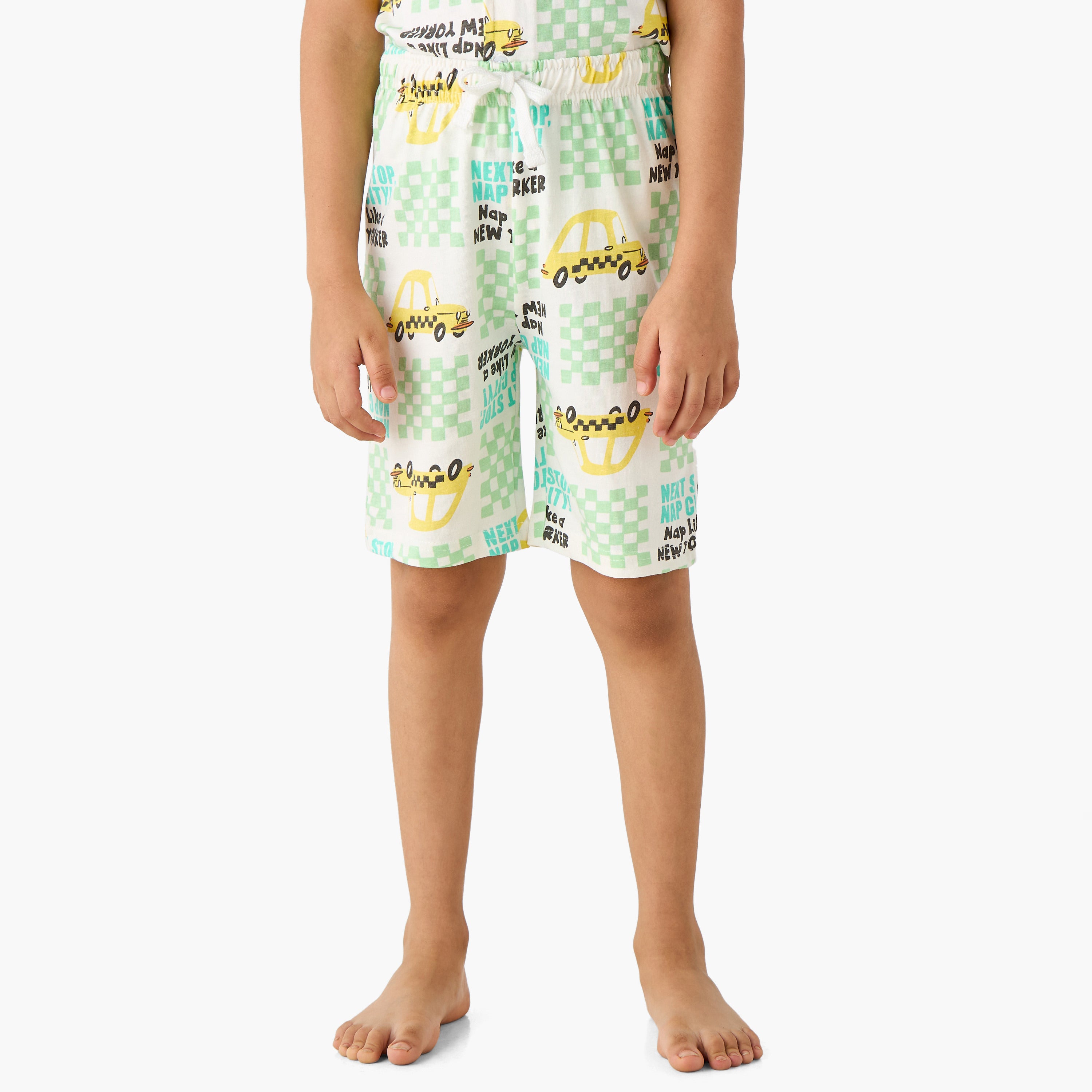 Juniors Taxi Print Shirt and Shorts Set
