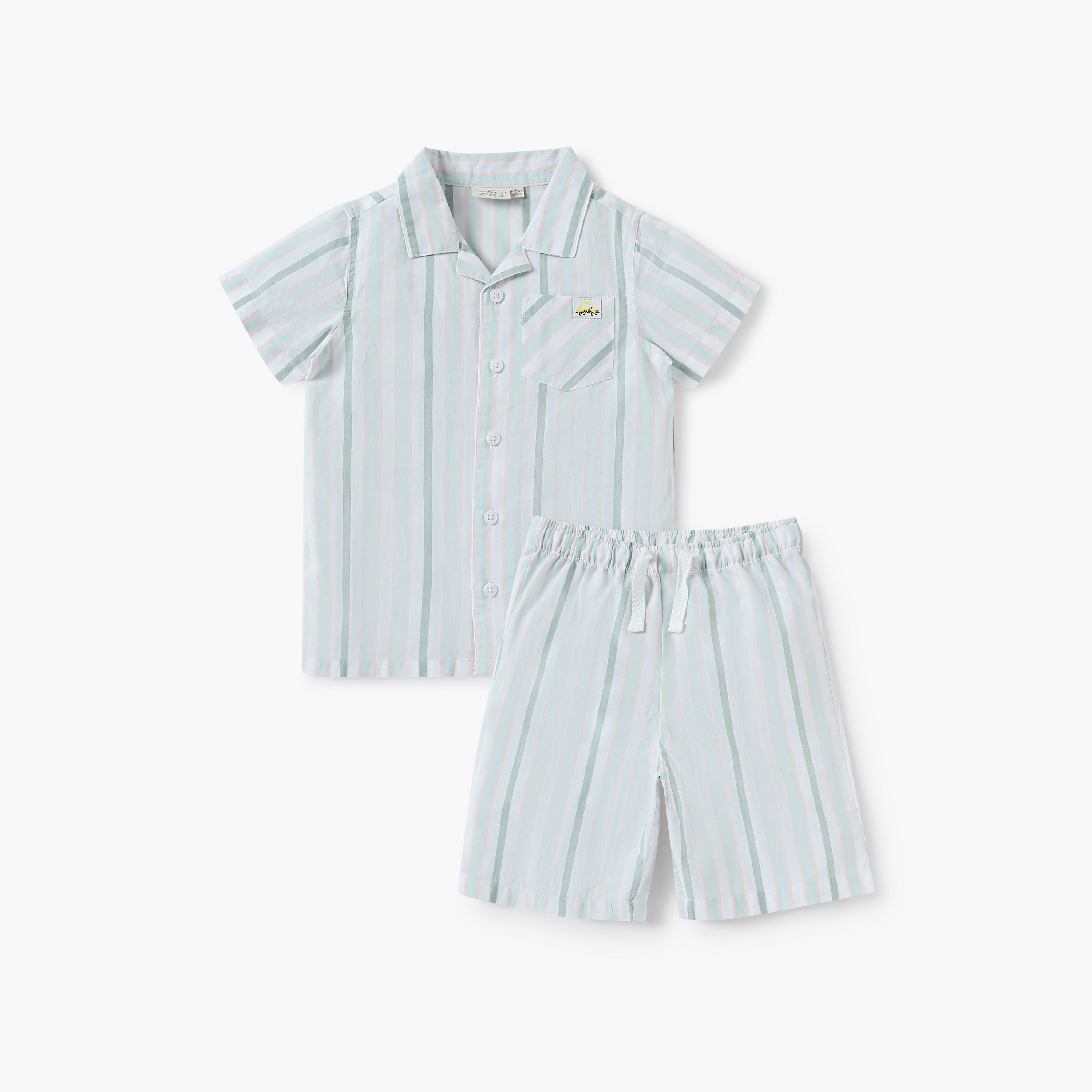 Juniors Striped Shirt and Shorts Set - Multicolour / 2-3 yrs