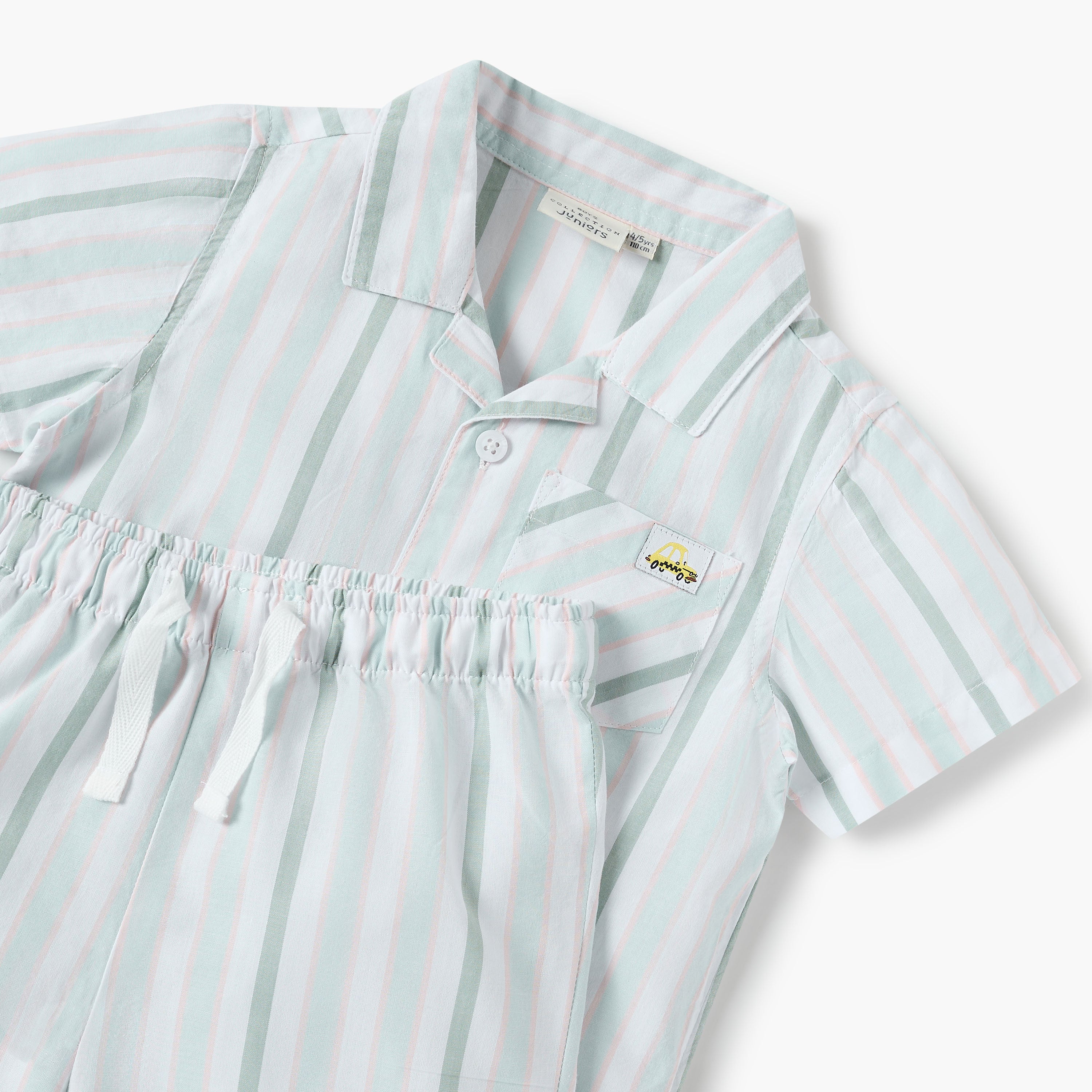 Juniors Striped Shirt and Shorts Set