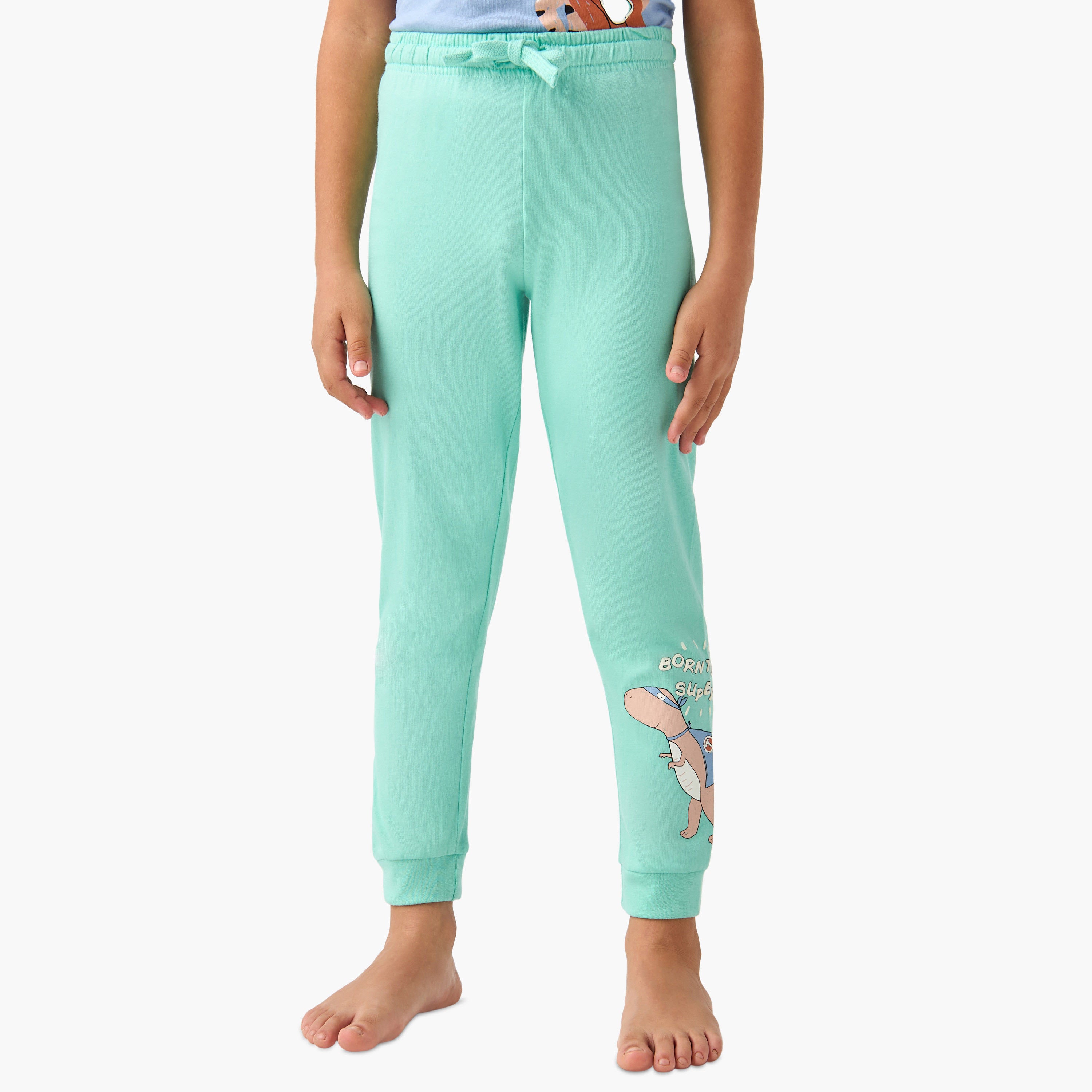 Juniors 3-Piece Animal Print T-shirt and Pyjama Set