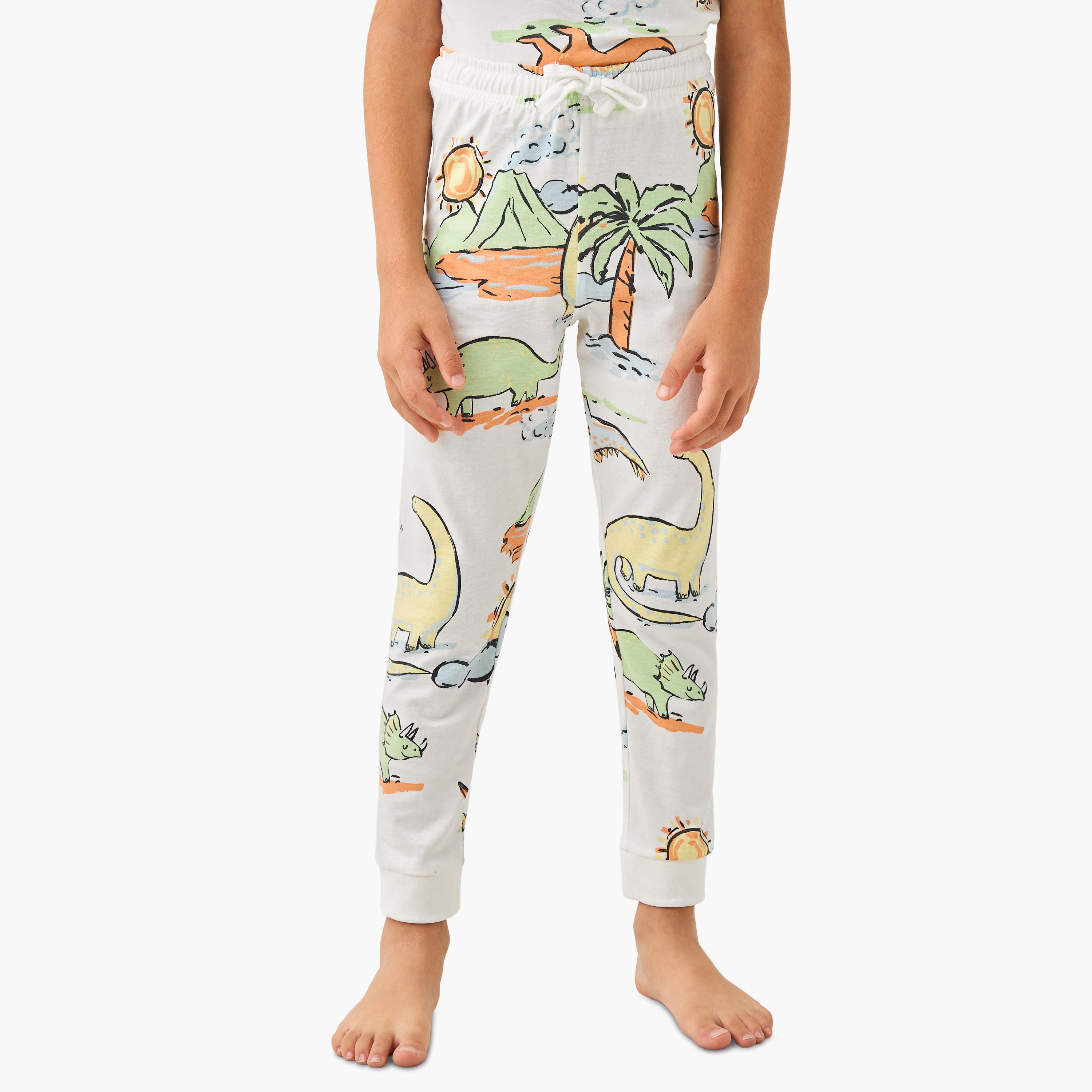 Juniors All-Over Dinosaur Print T-shirt and Pyjama Set