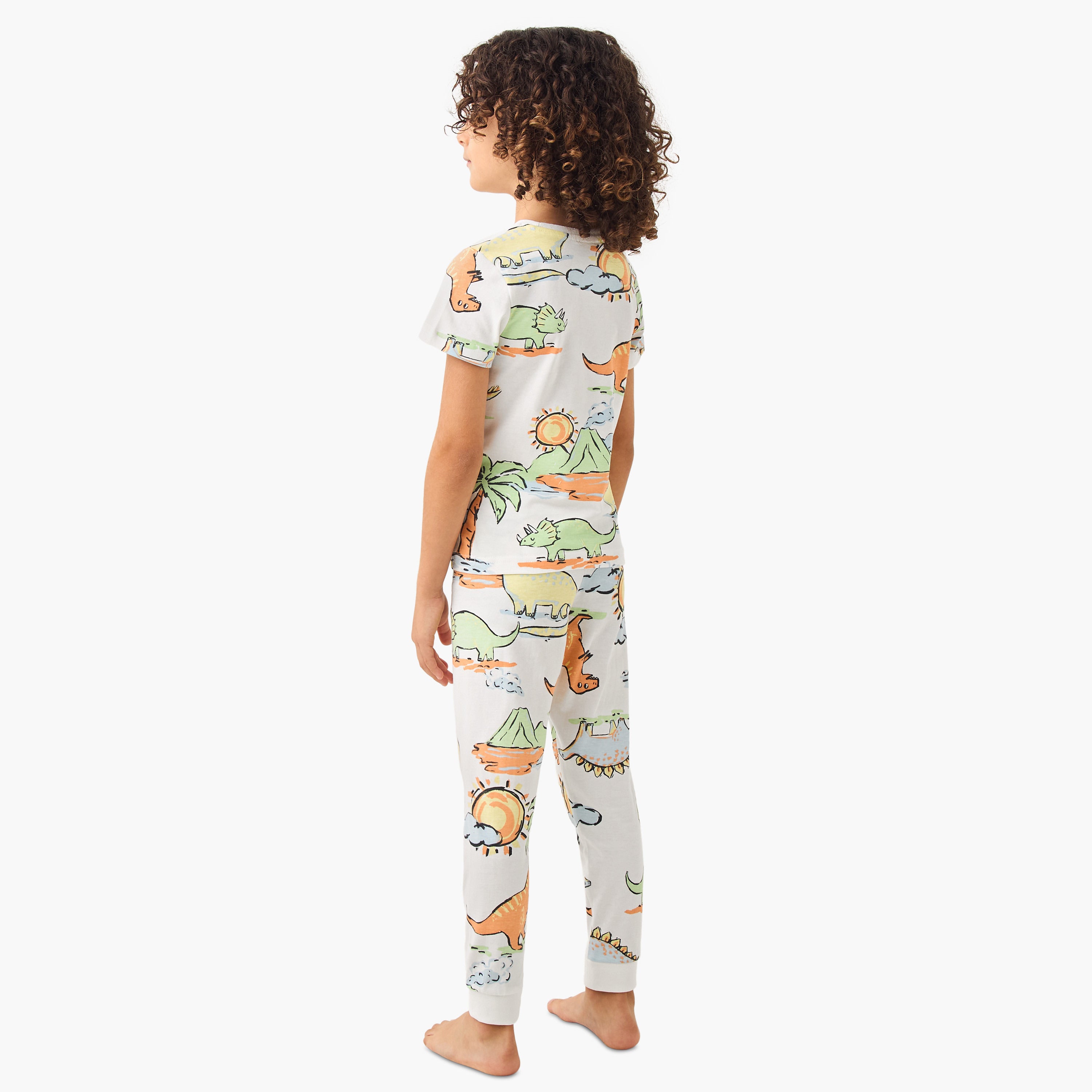Juniors All-Over Dinosaur Print T-shirt and Pyjama Set