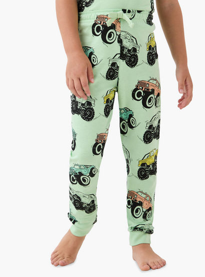 Juniors Vehicle Print T-shirt and Pyjama Set-baby-boys-clothing-nightwear-pyjamasets-image-3