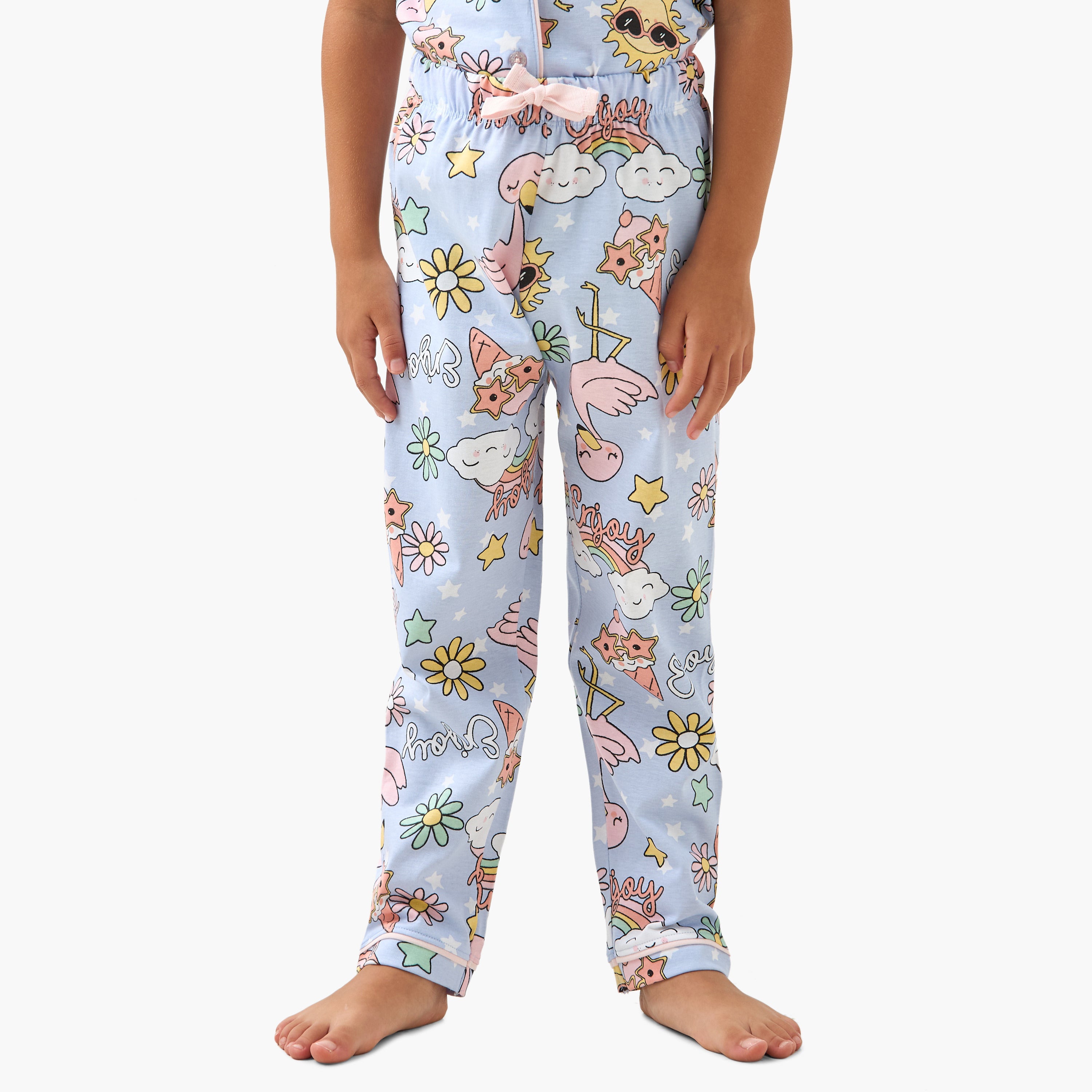 Juniors All-Over Printed Shirt and Pyjama Set