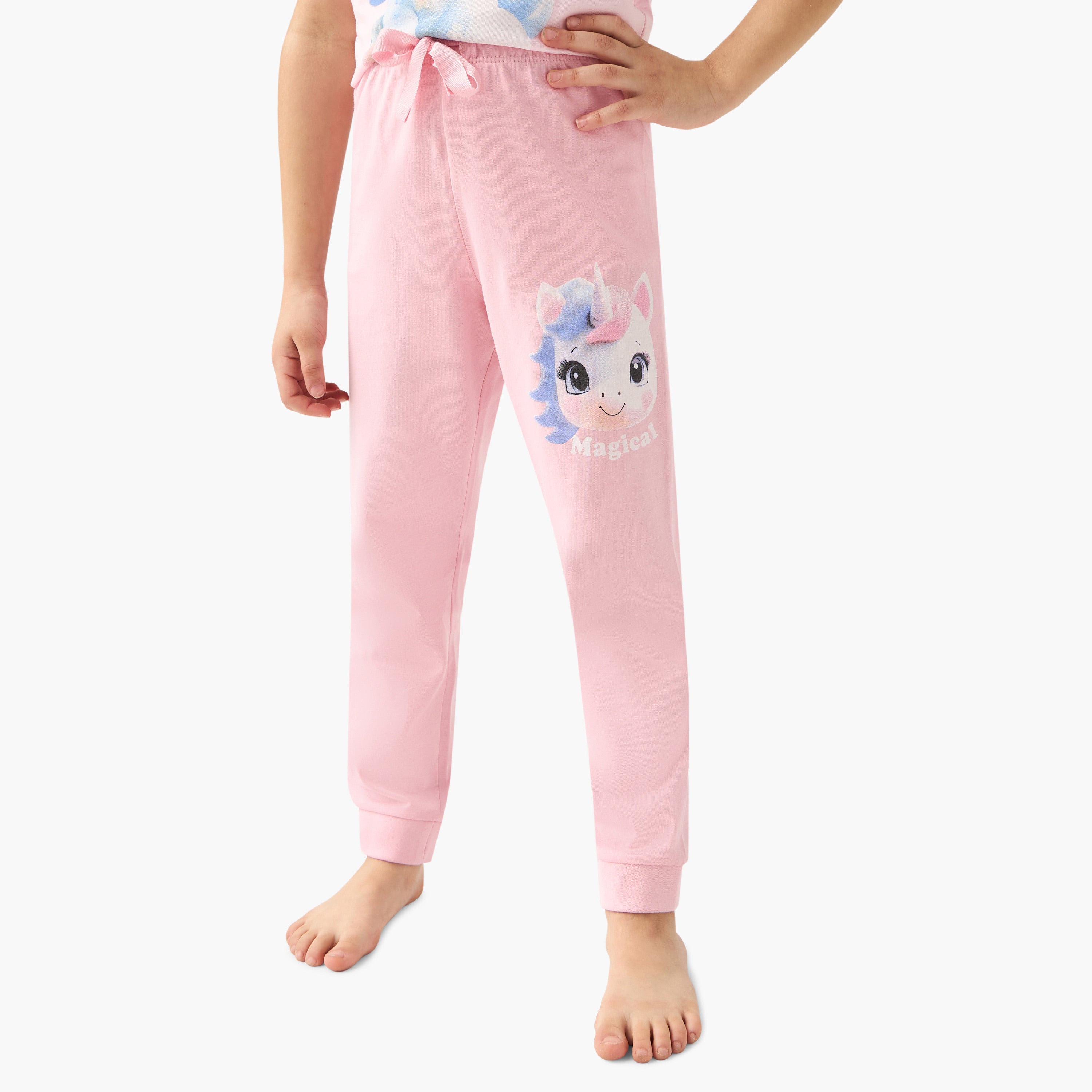 Juniors Unicorn Print T-shirt and Pyjama Set