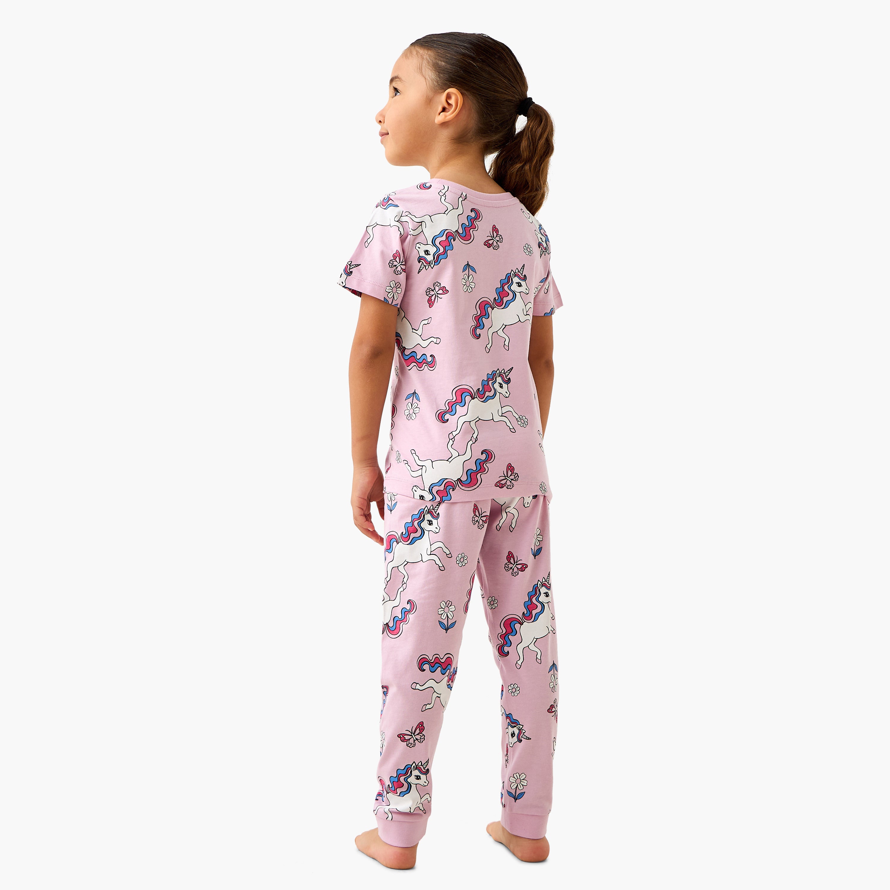 Juniors All-Over Unicorn Print T-shirt and Pyjama Set