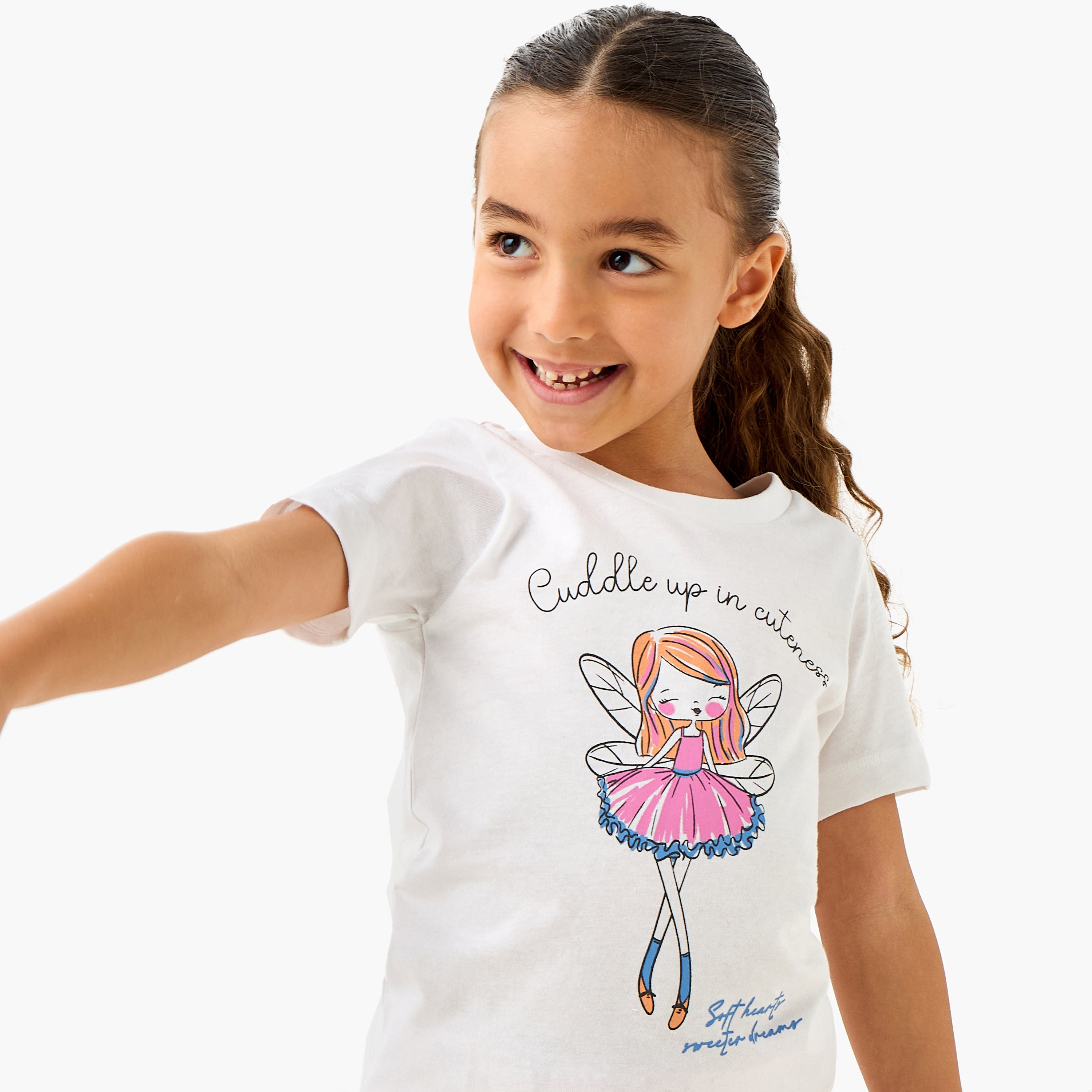 Juniors Ballerina Print T-shirt and Pyjama Set