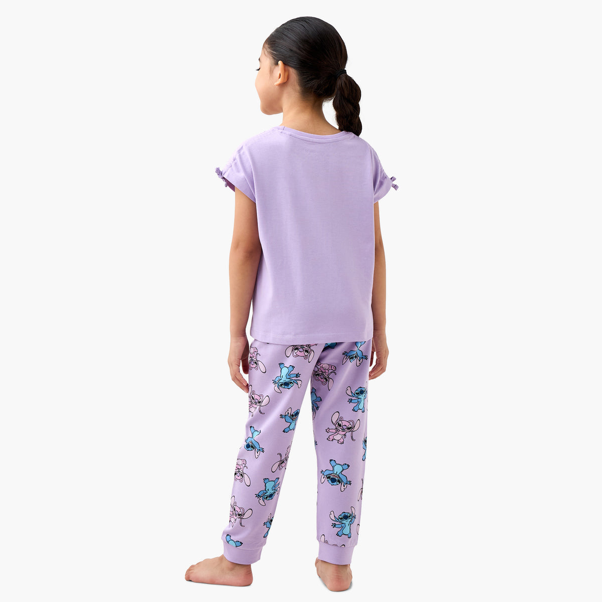Disney Angel and Stitch Print T-shirt and Pyjama Set