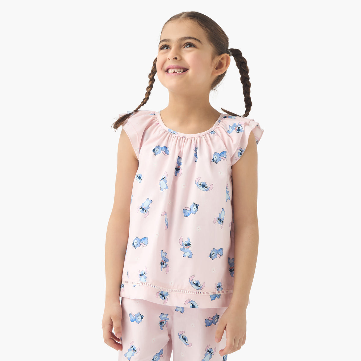 Disney All-Over Stitch Print Sleeveless Top and Pyjama Set