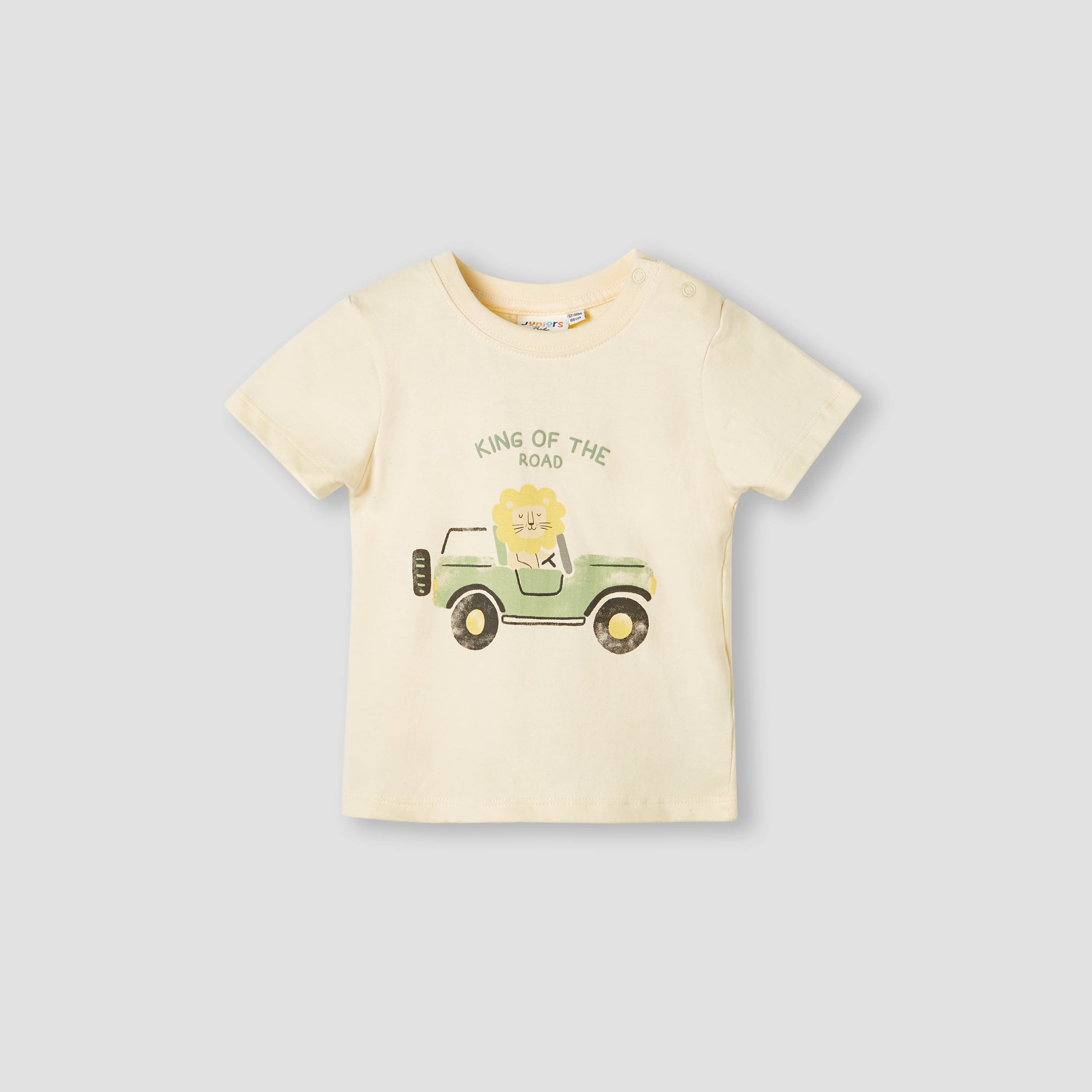 Juniors Printed T-shirt with Short Sleeves - Yellow / 12-18 mths