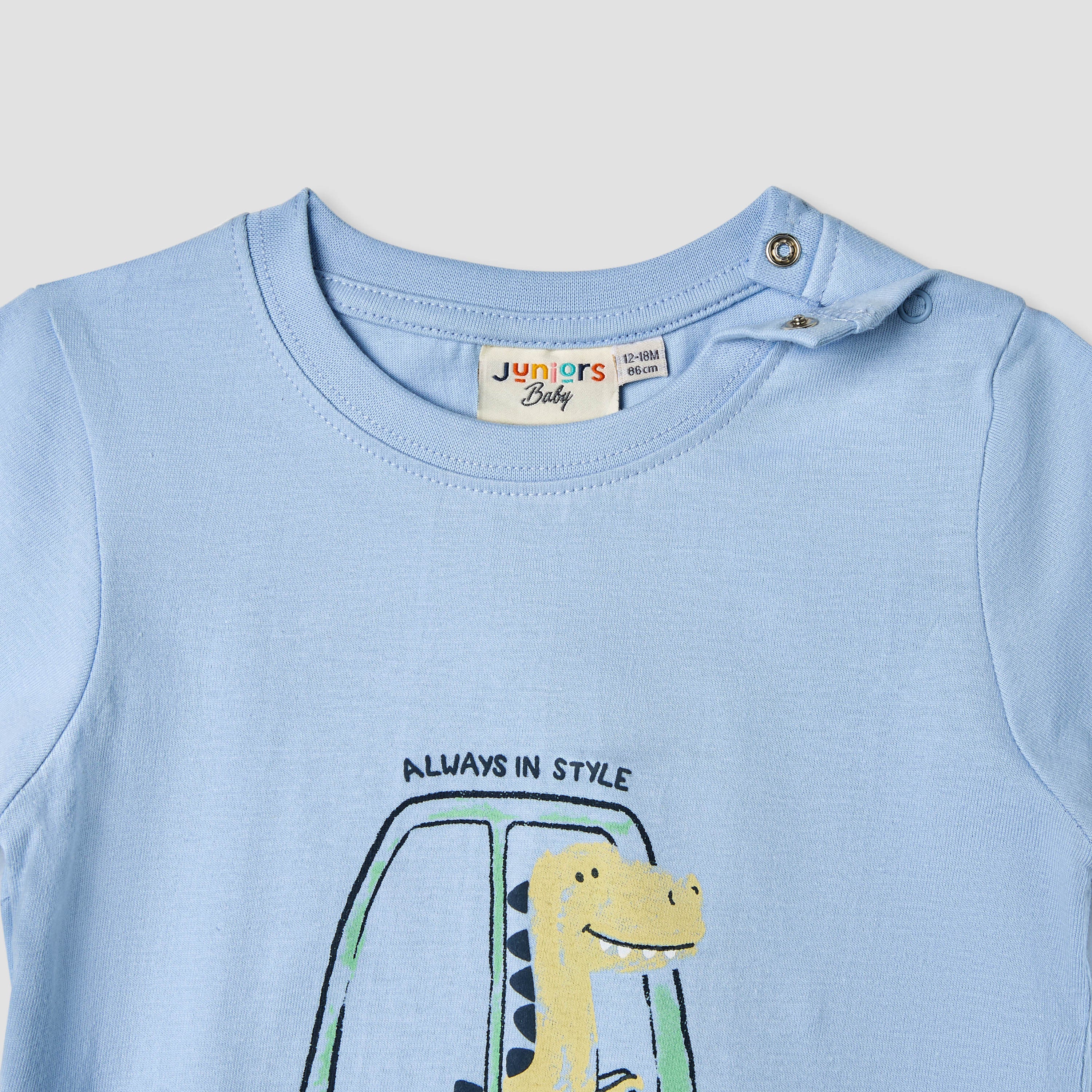 Juniors Printed T-shirt with Crew Neck