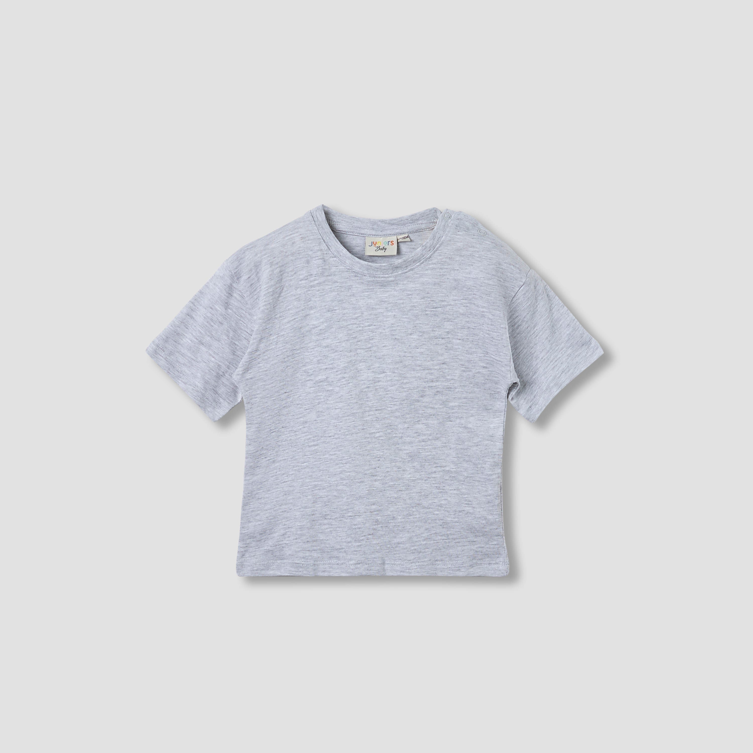 Juniors Solid T-shirt with Short Sleeves and Button Closure - Set of 2