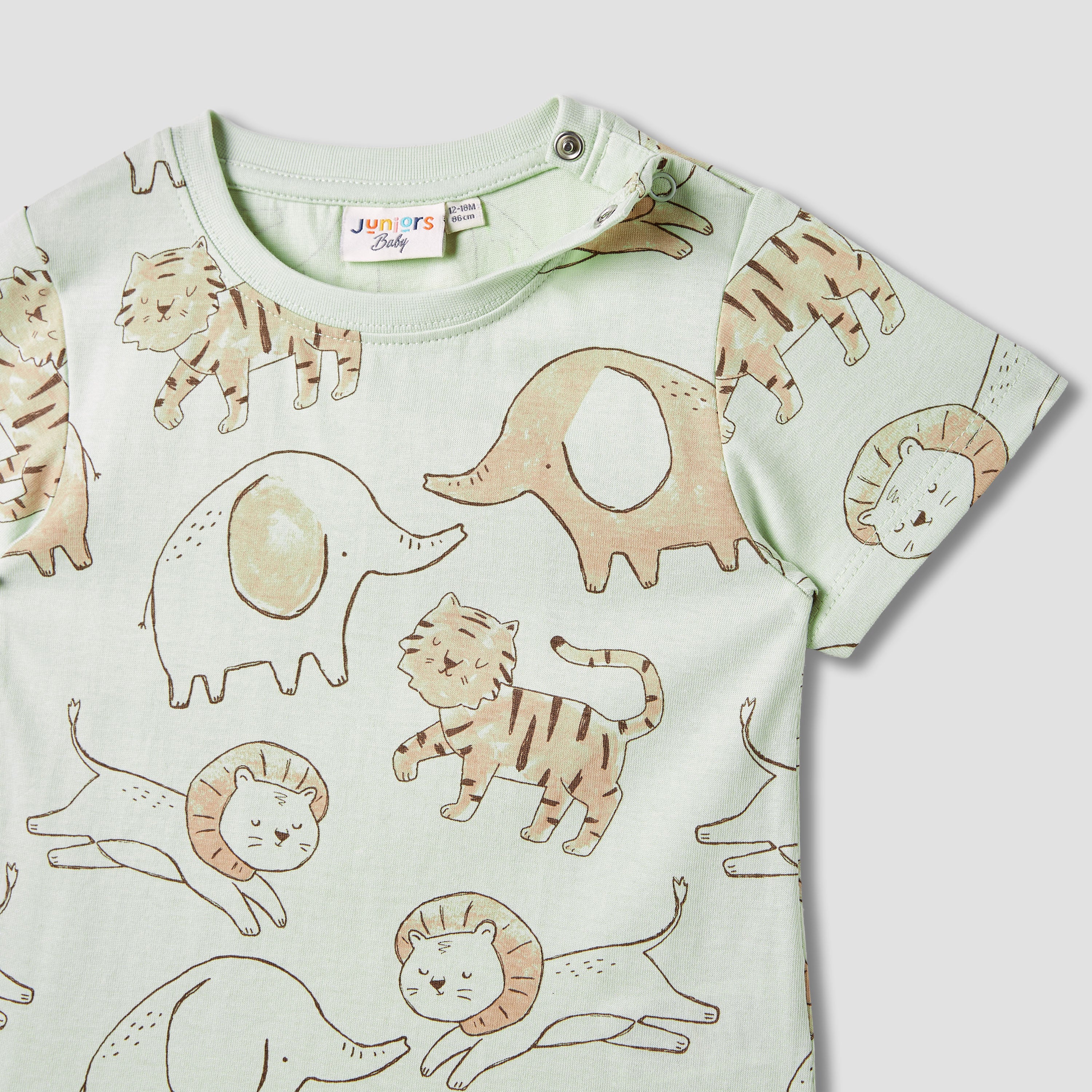 Juniors Animal Print T-shirt with Short Sleeves