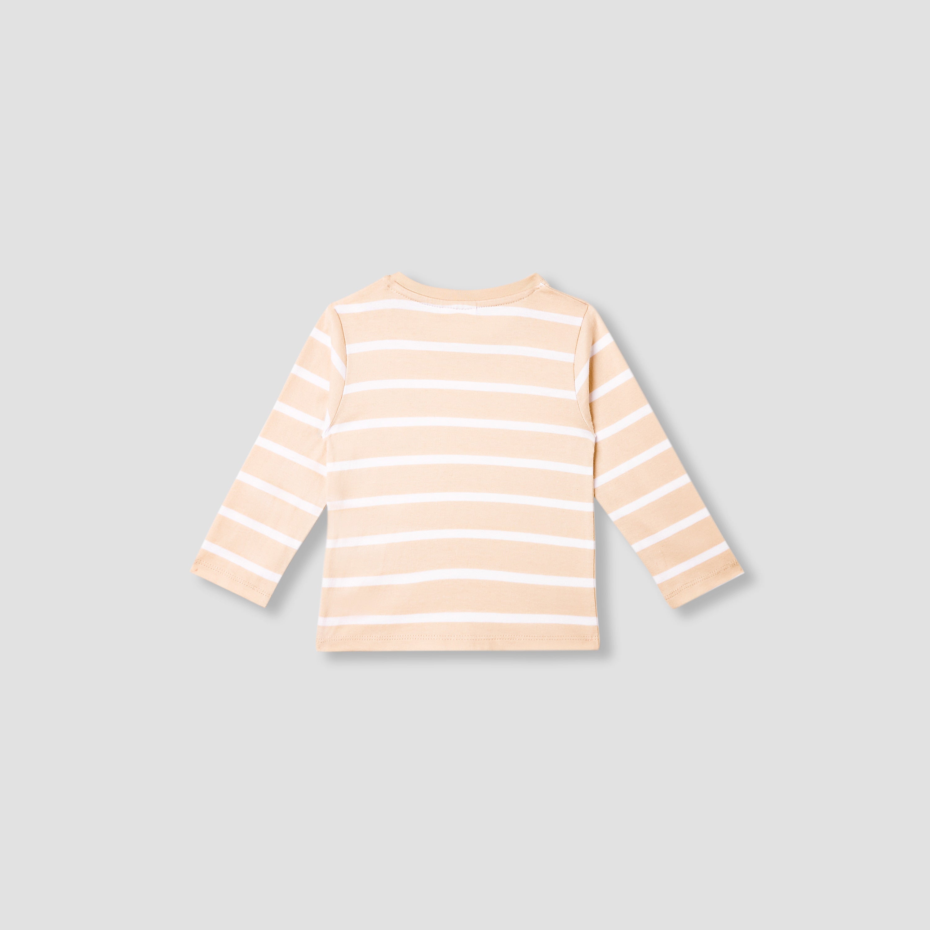 Juniors Striped Slogan Print T-Shirt with Long Sleeves