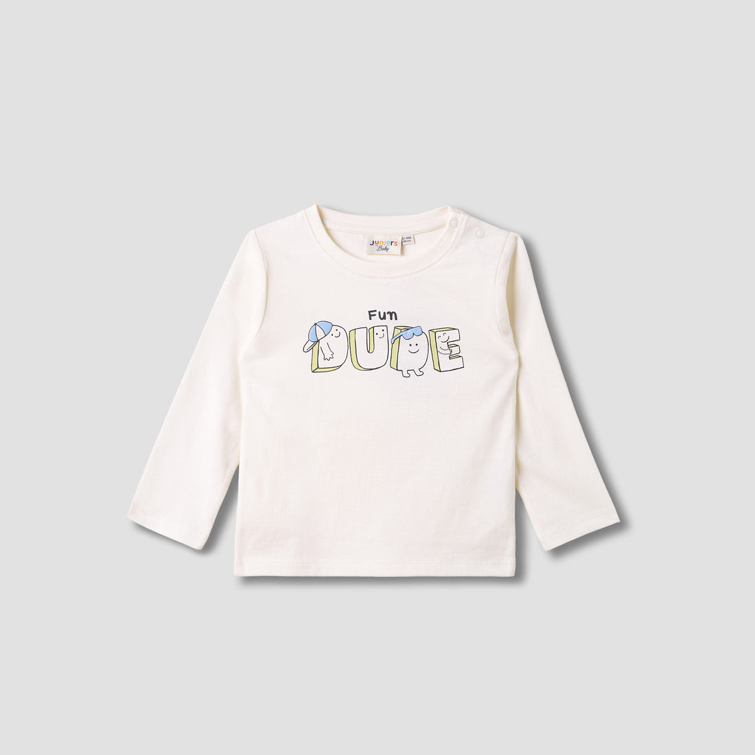 Juniors Graphic Print T-shirt with Long Sleeves - White / 12-18 mths