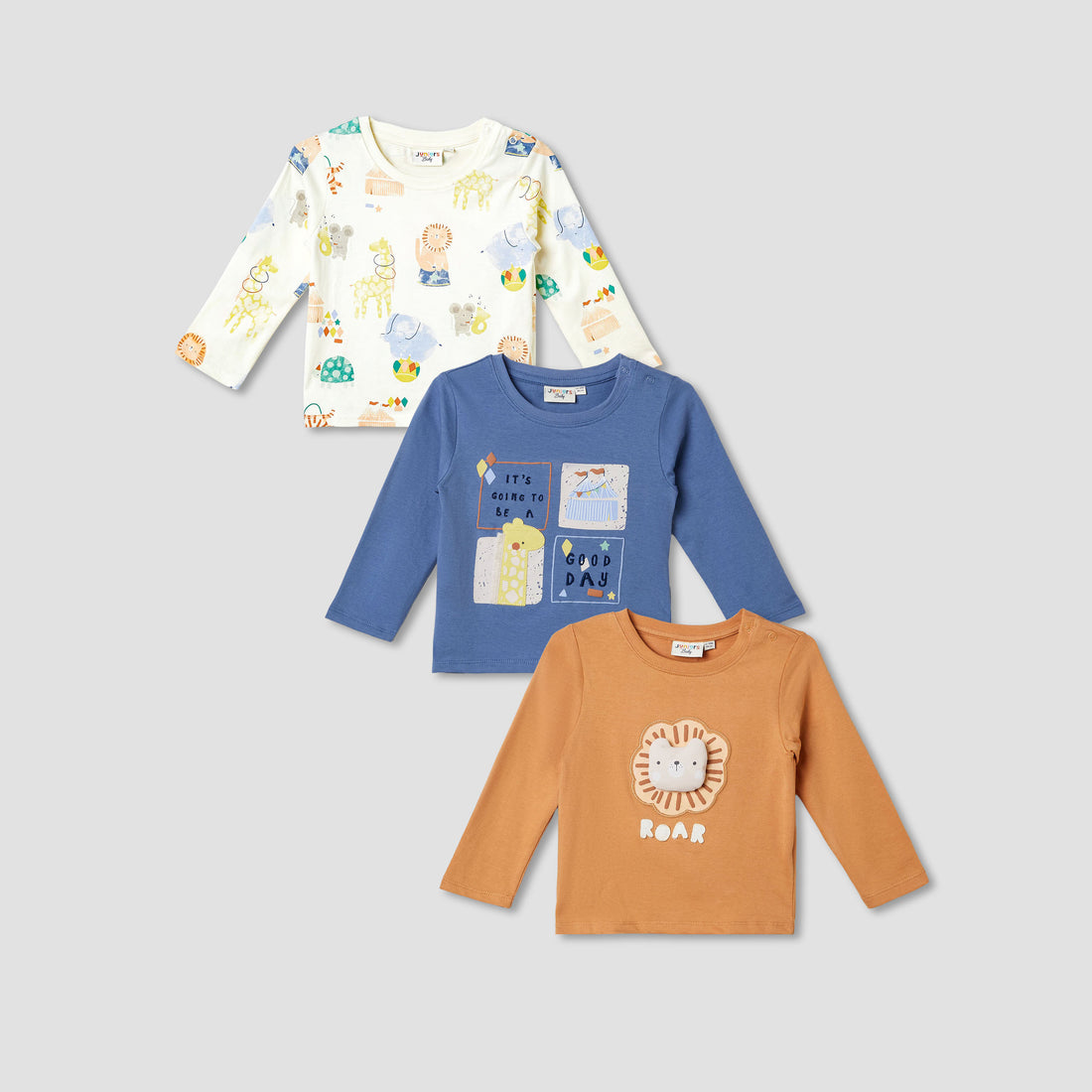 Juniors Animal Print T-Shirt with Long Sleeves - Set of 3