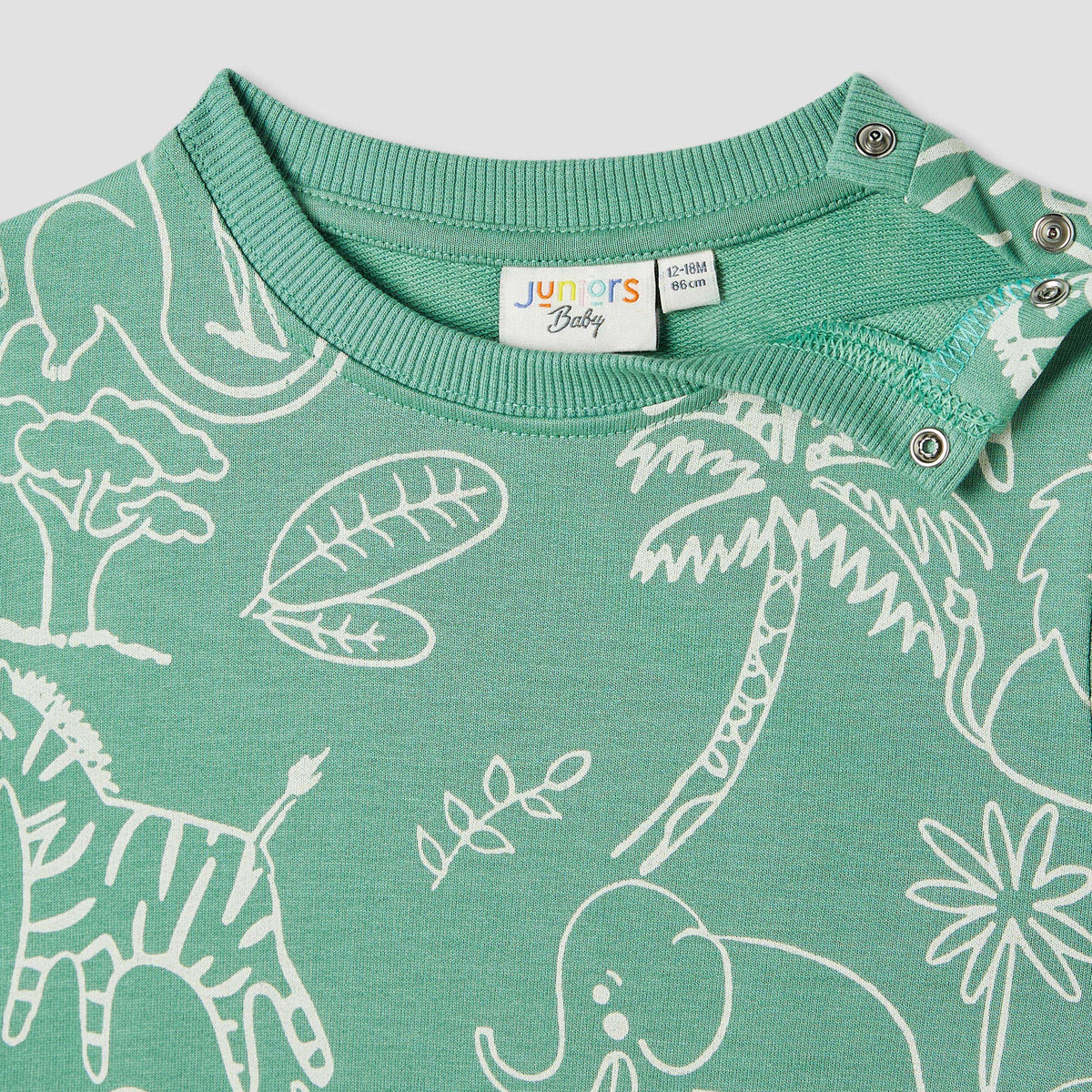 Juniors Jungle Print Sweatshirt with Long Sleeves