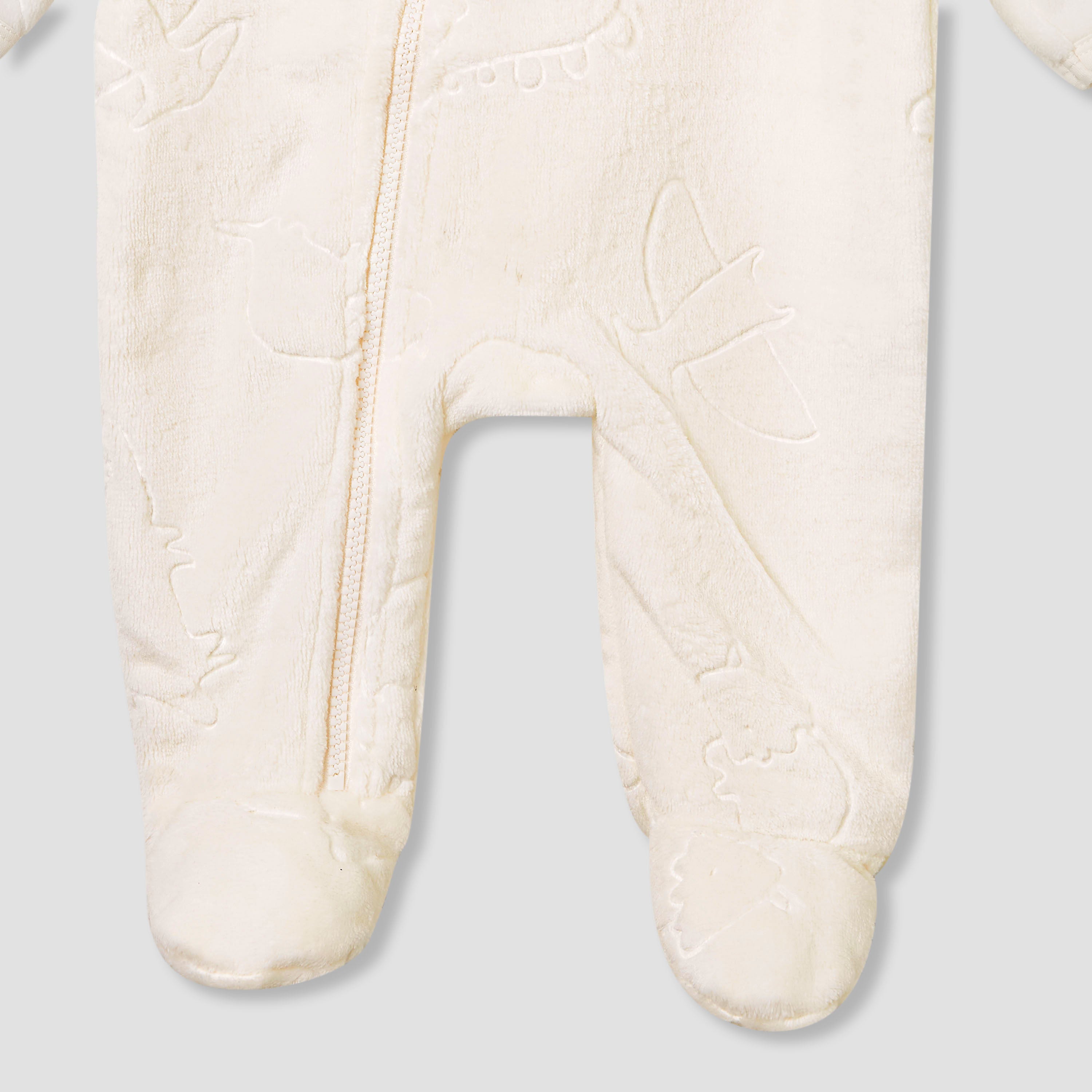 Juniors Dinosaur Embossed Coverall with Long Sleeves