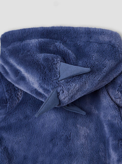 Juniors Applique Detail Hooded Coverall with Long Sleeves and Zip Closure-baby-boys-clothing-nightwear-sleepsuits-image-5