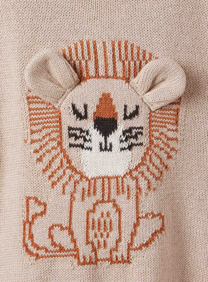 Juniors Lion Motif Sweater and Joggers Set-baby-boys-clothing-winterwear-setsandcoords-image-4