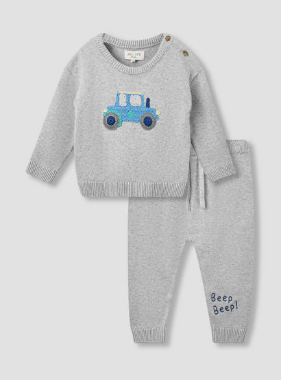 Juniors Vehicle Applique Pullover and Joggers Set-baby-boys-clothing-winterwear-setsandcoords-image-1