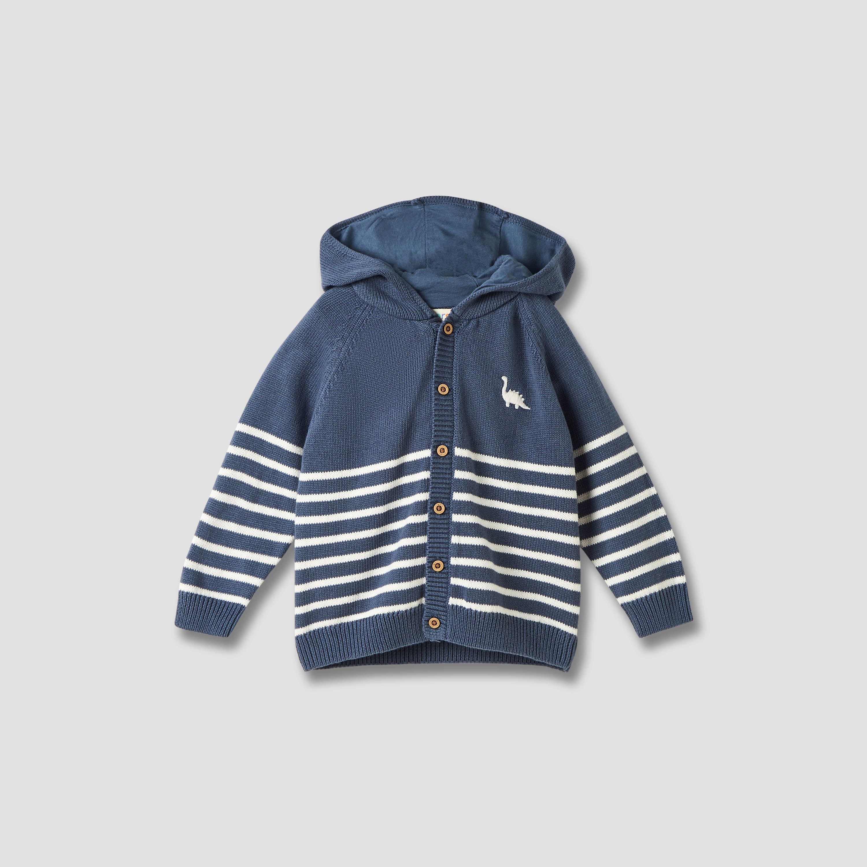 Juniors Striped Hooded Cardigan and Joggers Set