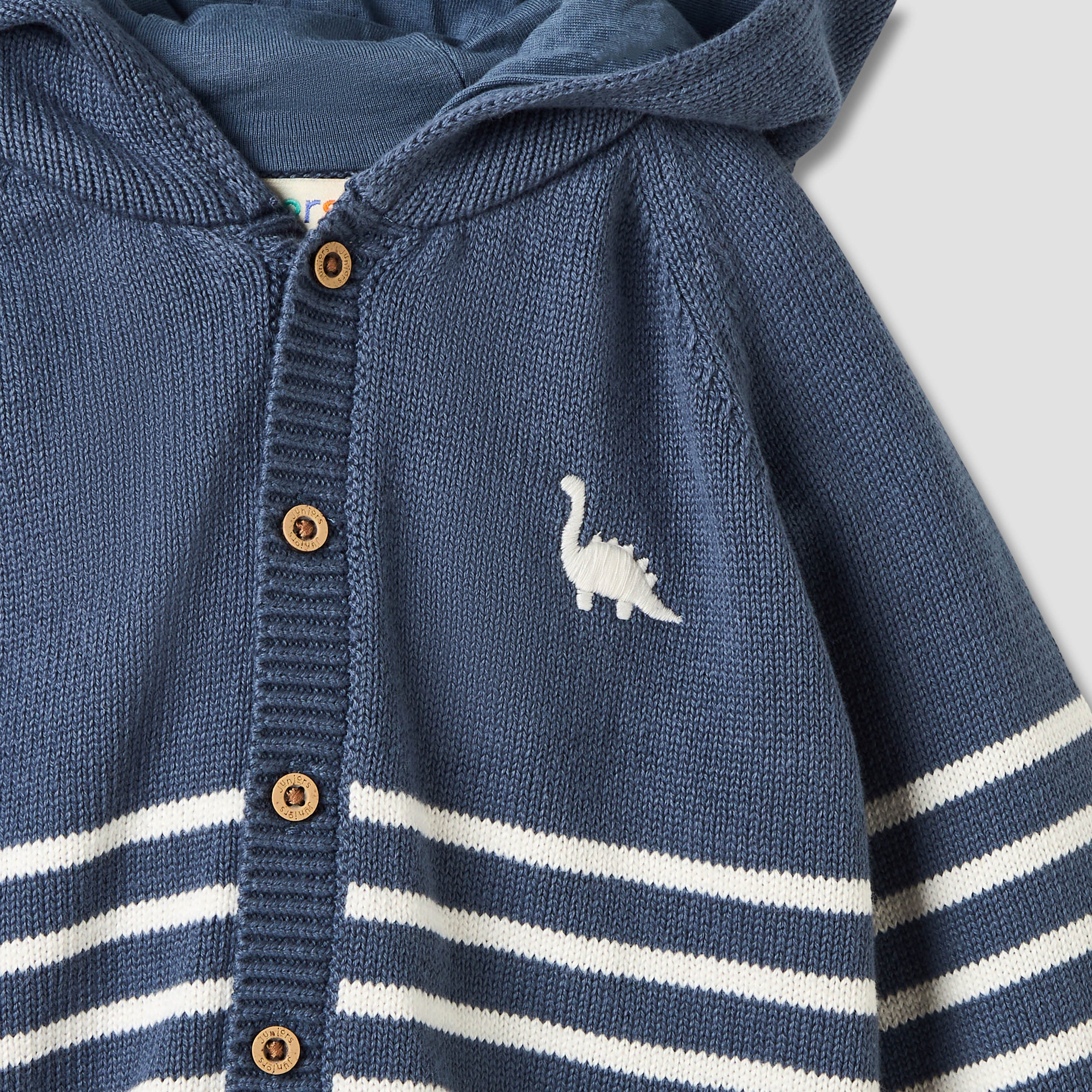 Juniors Striped Hooded Cardigan and Joggers Set