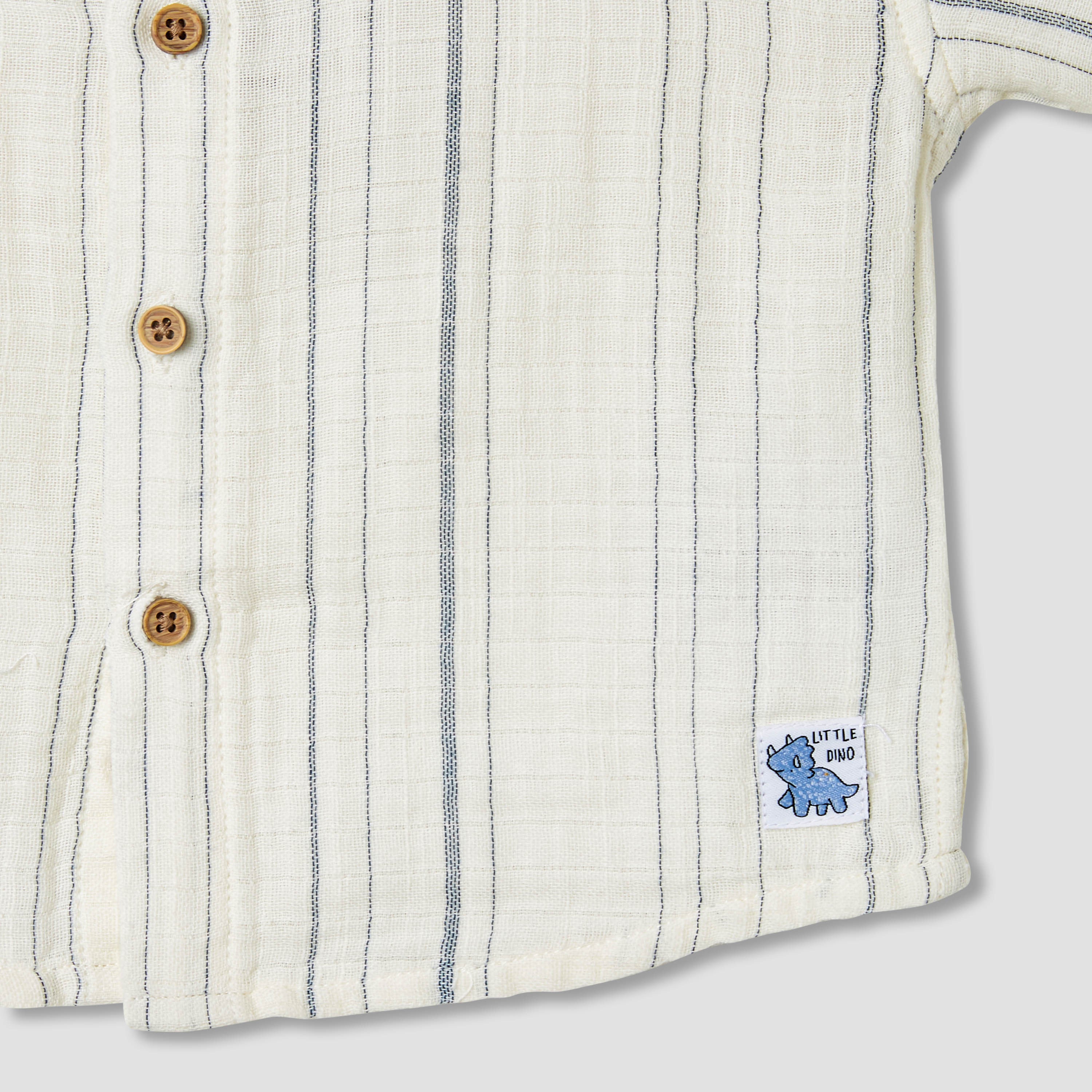 Juniors Striped Shirt with Short Sleeves