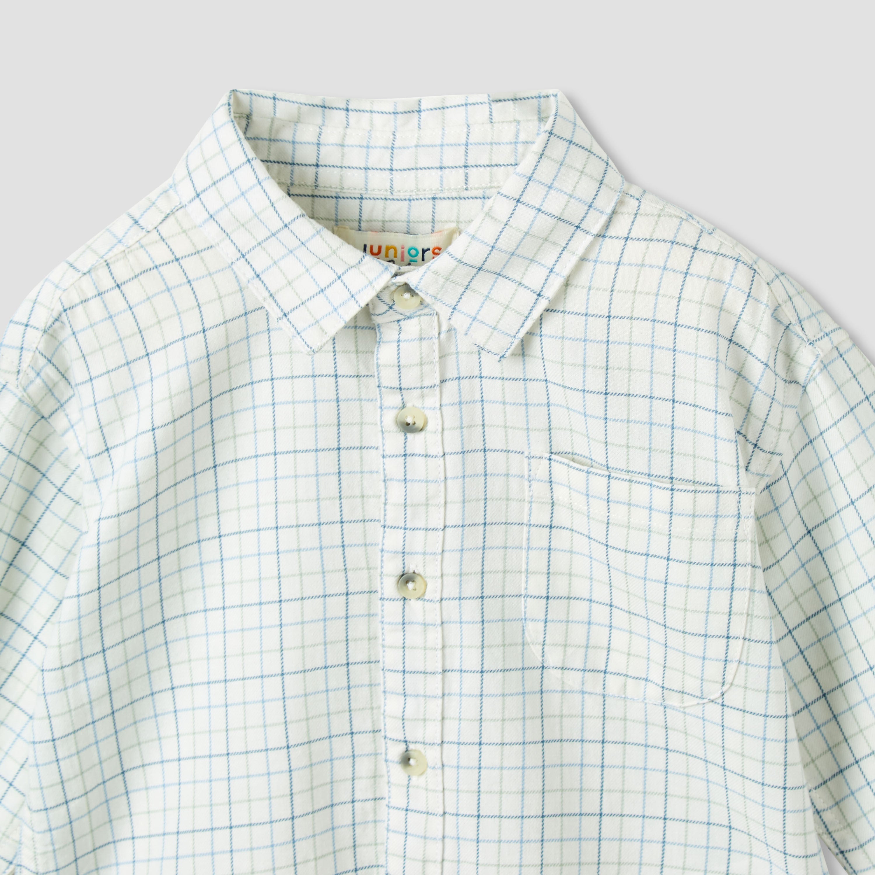 Juniors Boys Collared Neck Shirt with Pocket - Cotton - Long Sleeves