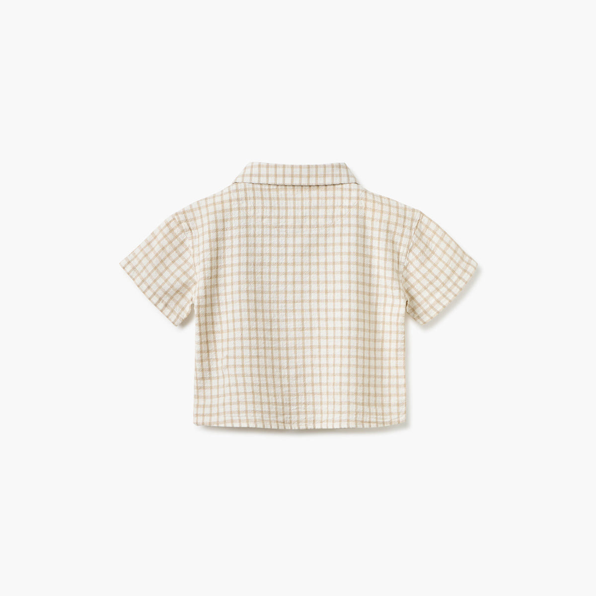 Giggles Checked Collared Shirt with Short Sleeves