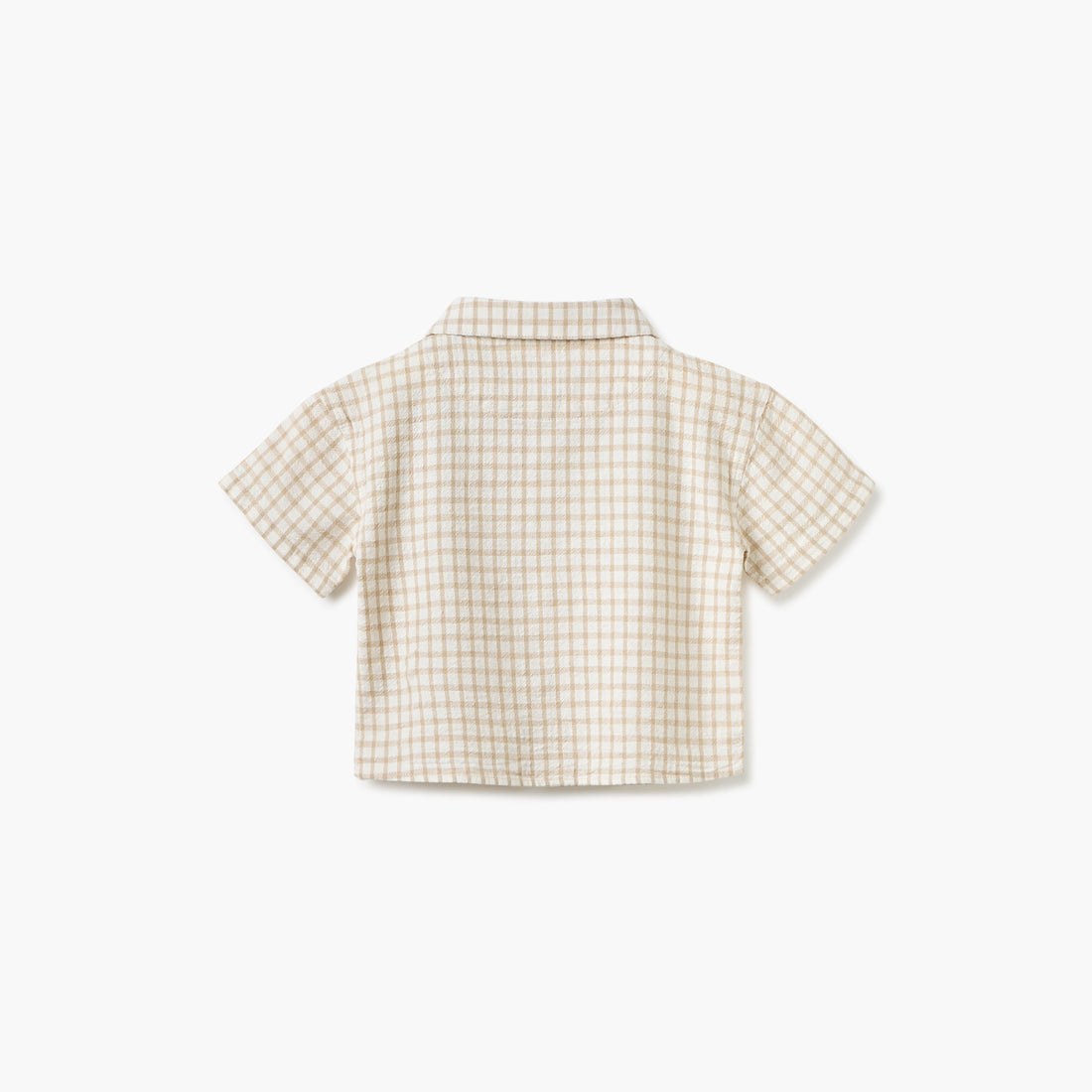 Giggles Checked Collared Shirt with Short Sleeves